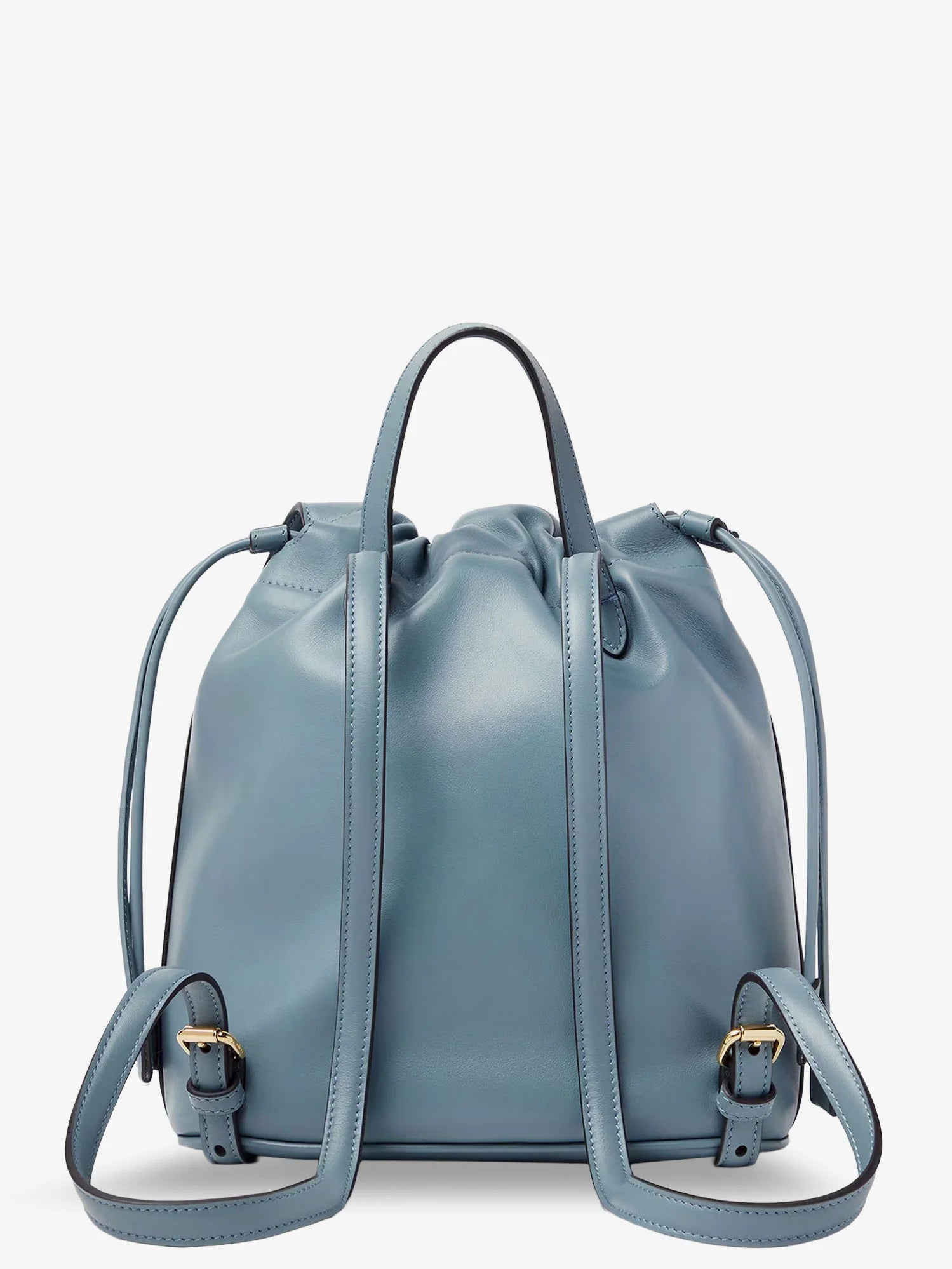 Leather backpack with metal FF logo detail