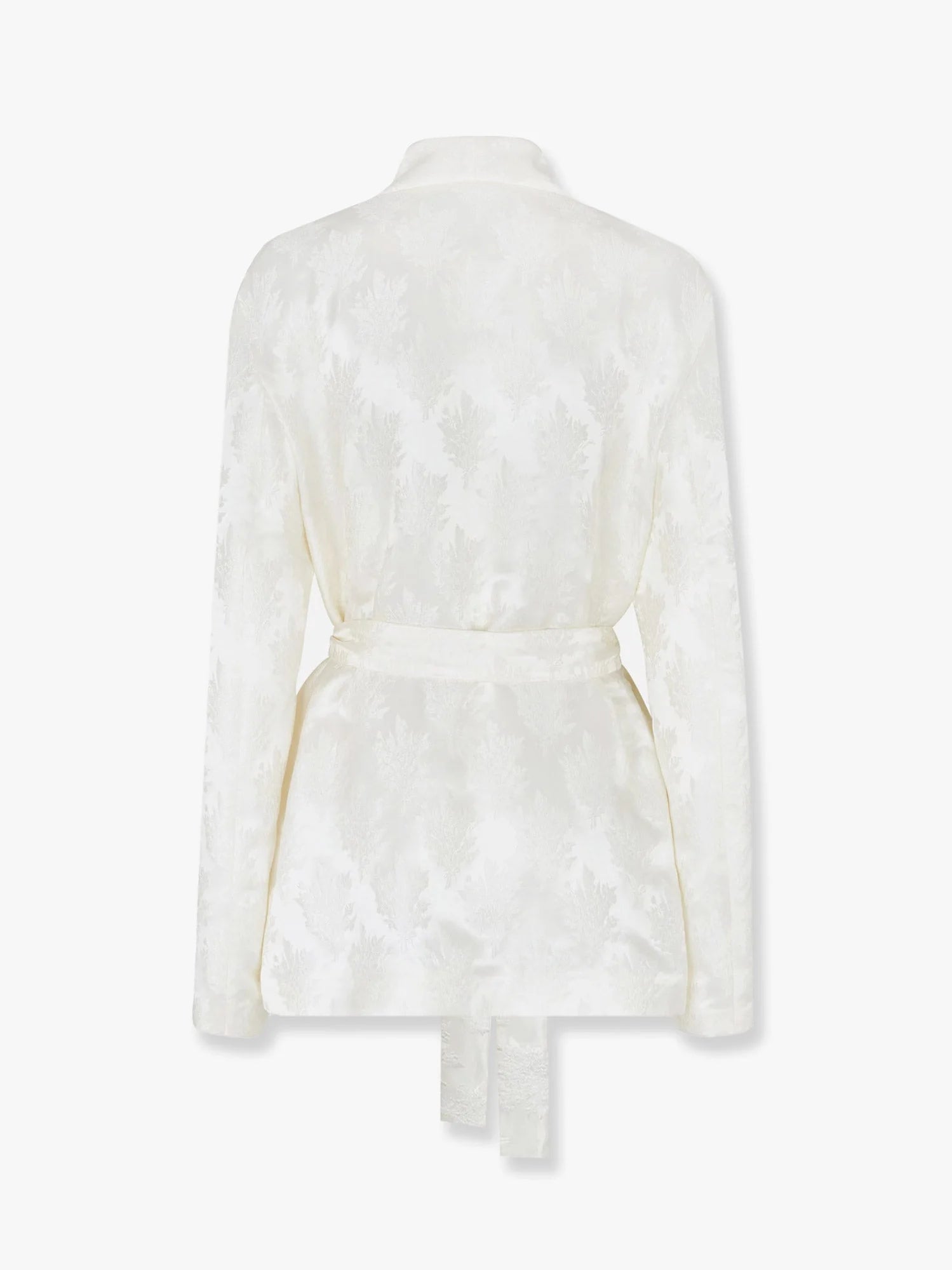 Jacquard silk blazer with floral motif