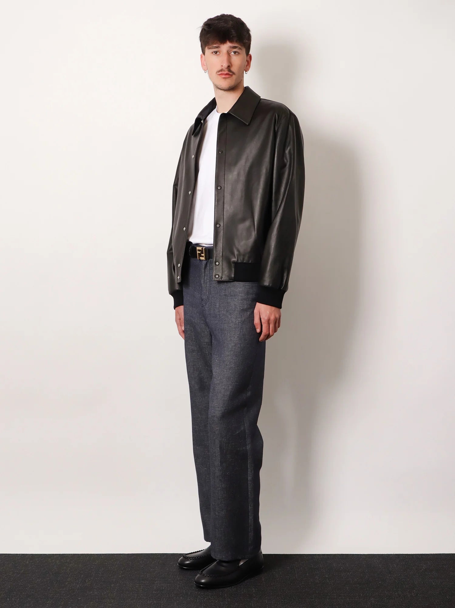 Relaxed linen, cotton and silk jeans