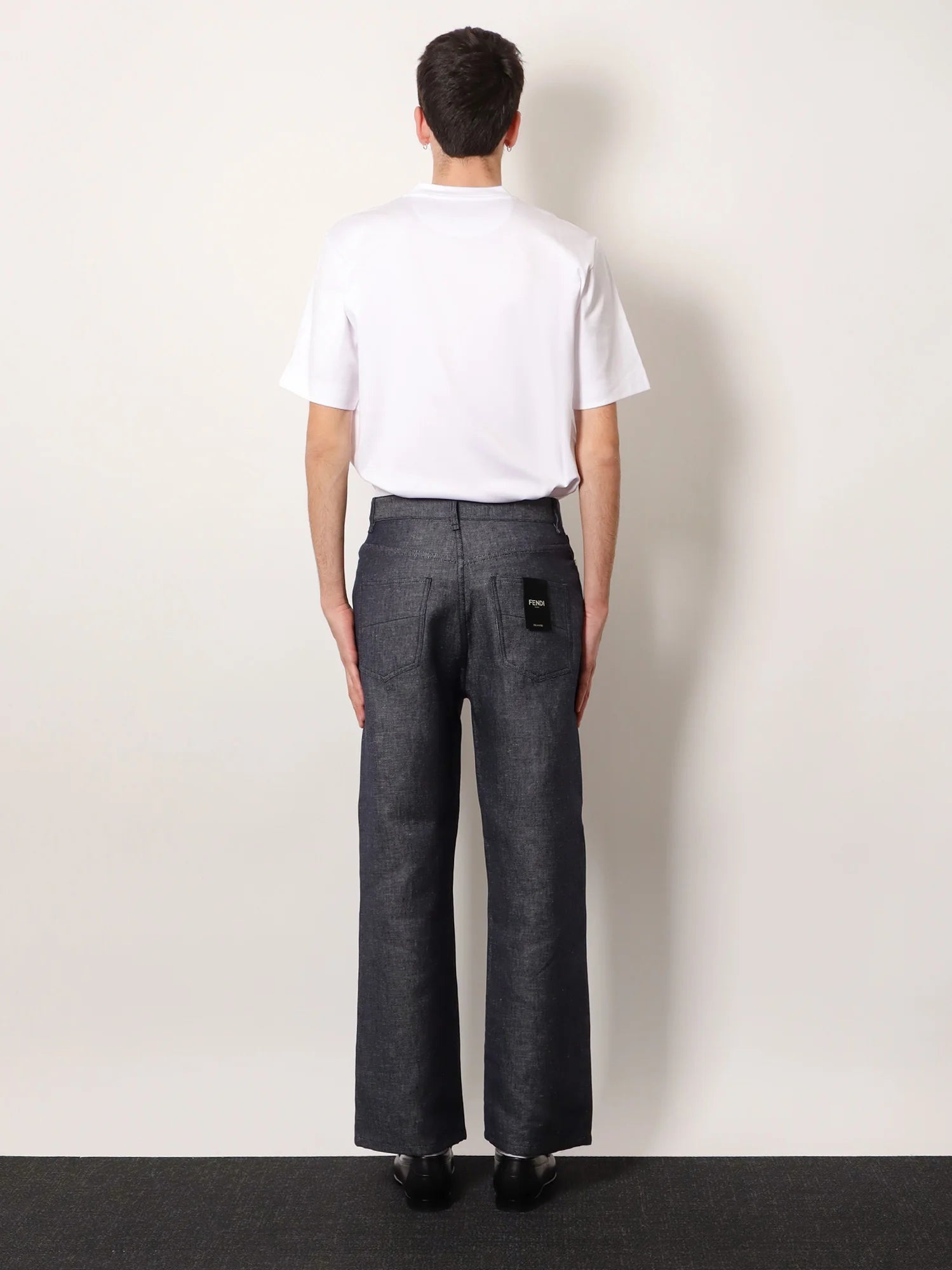 Relaxed linen, cotton and silk jeans