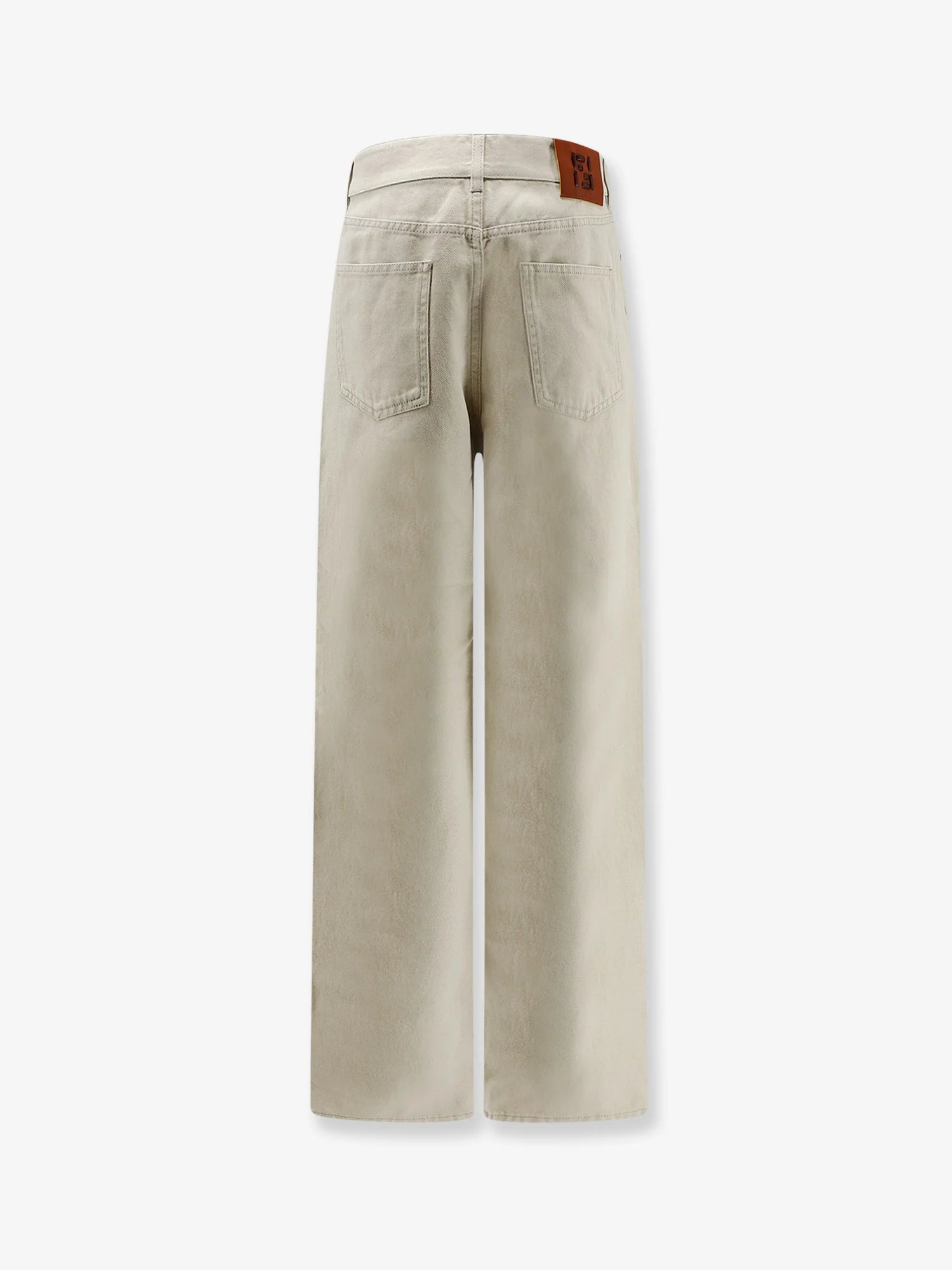 Beige denim trousers