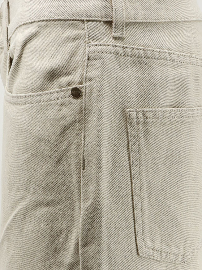 Beige denim trousers