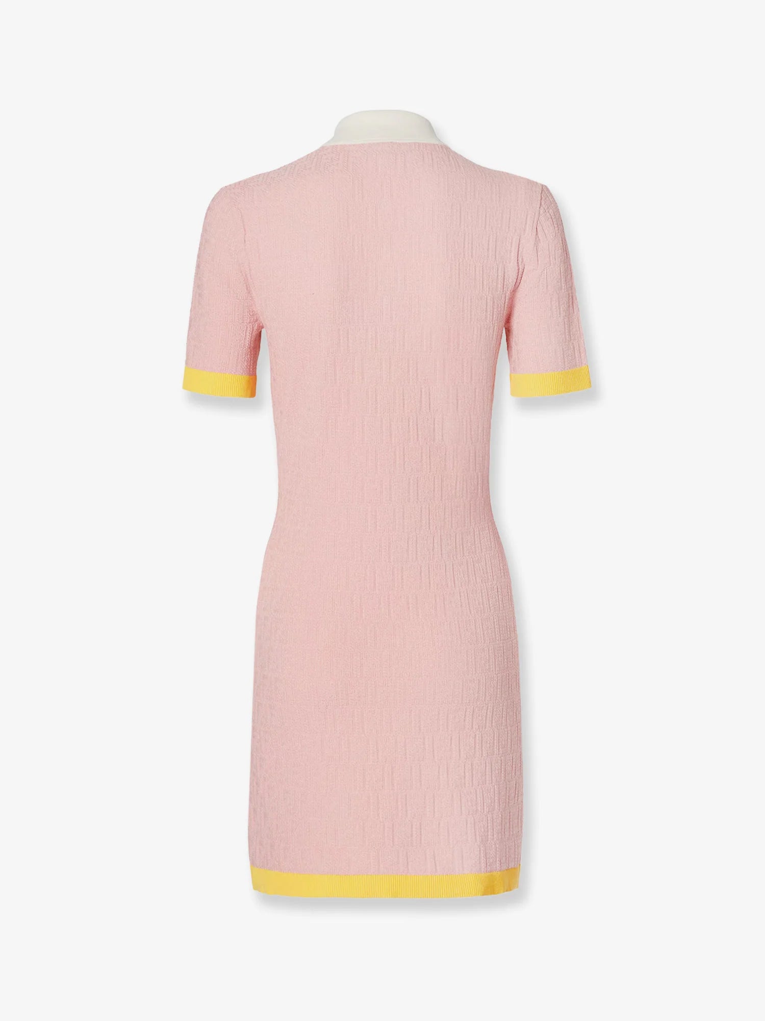 Cotton and silk blend short dress with all-over FF motif