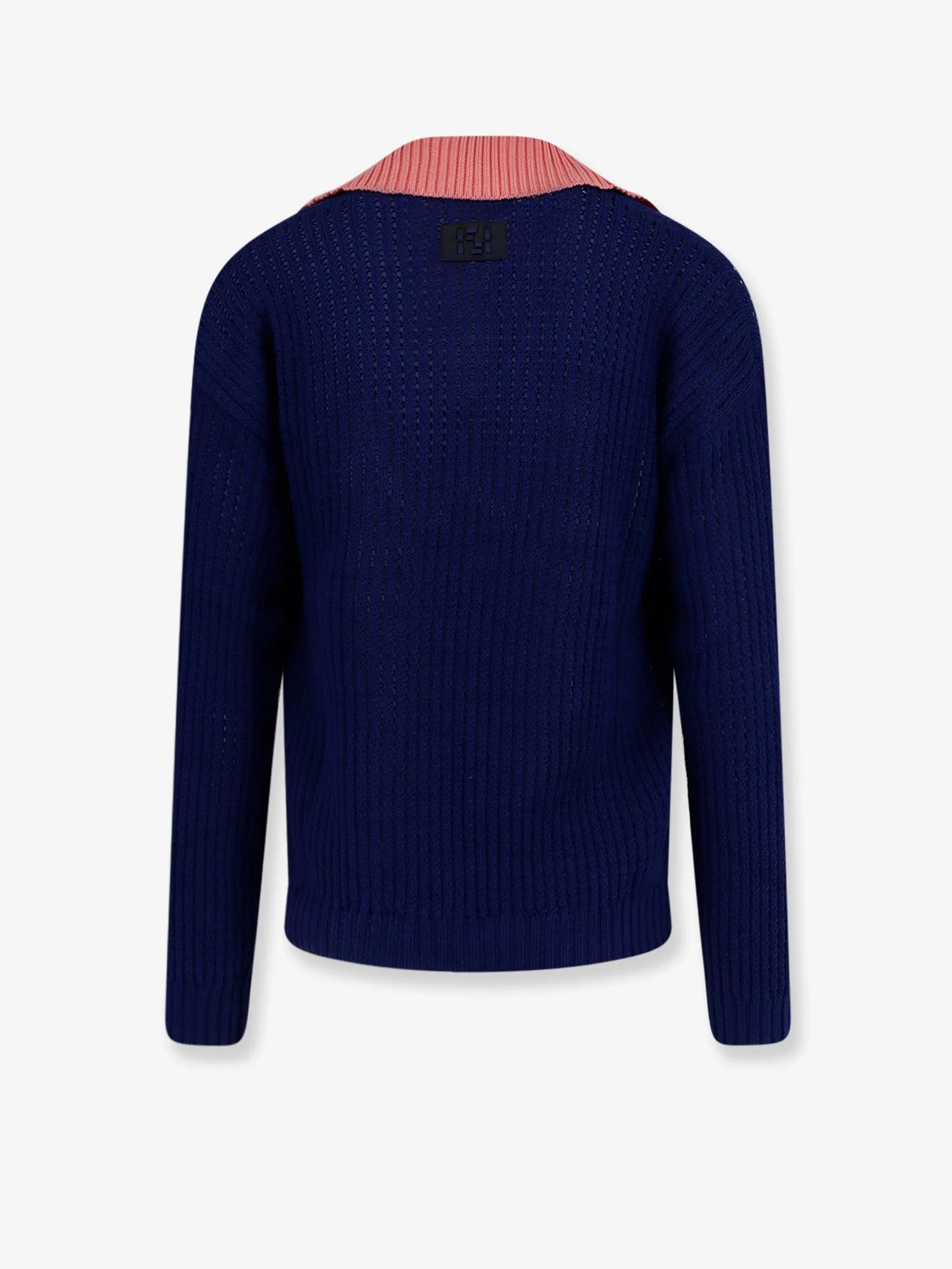 Cotton sweater with contrasting collar