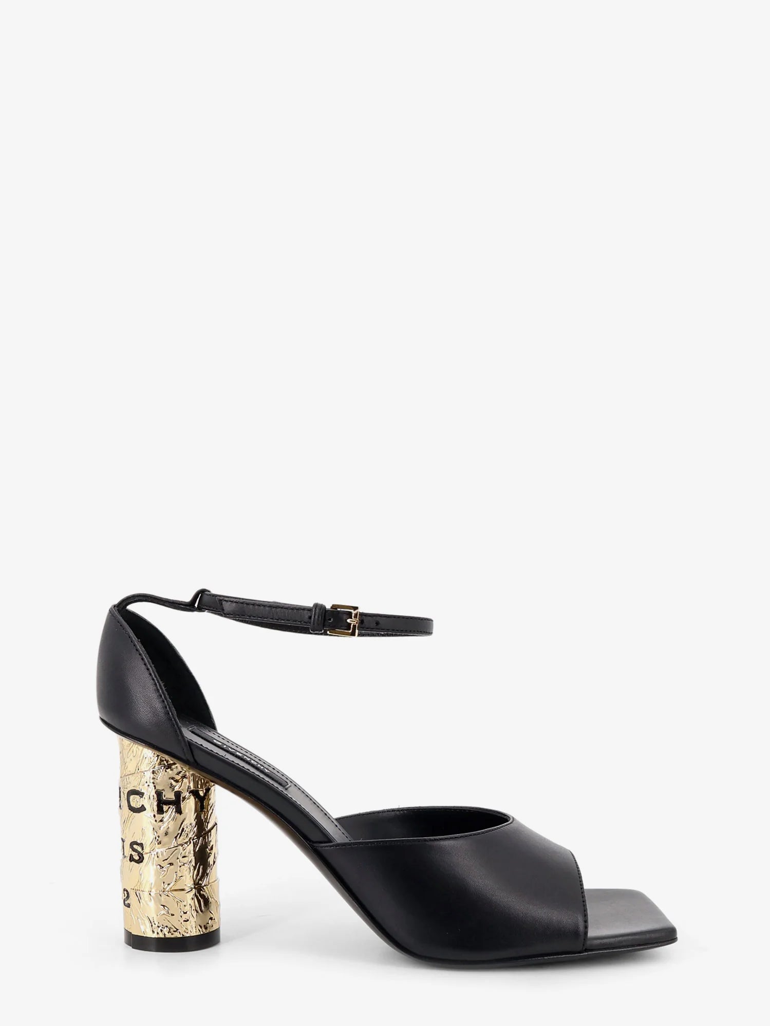 Leather sandals with Tape heel