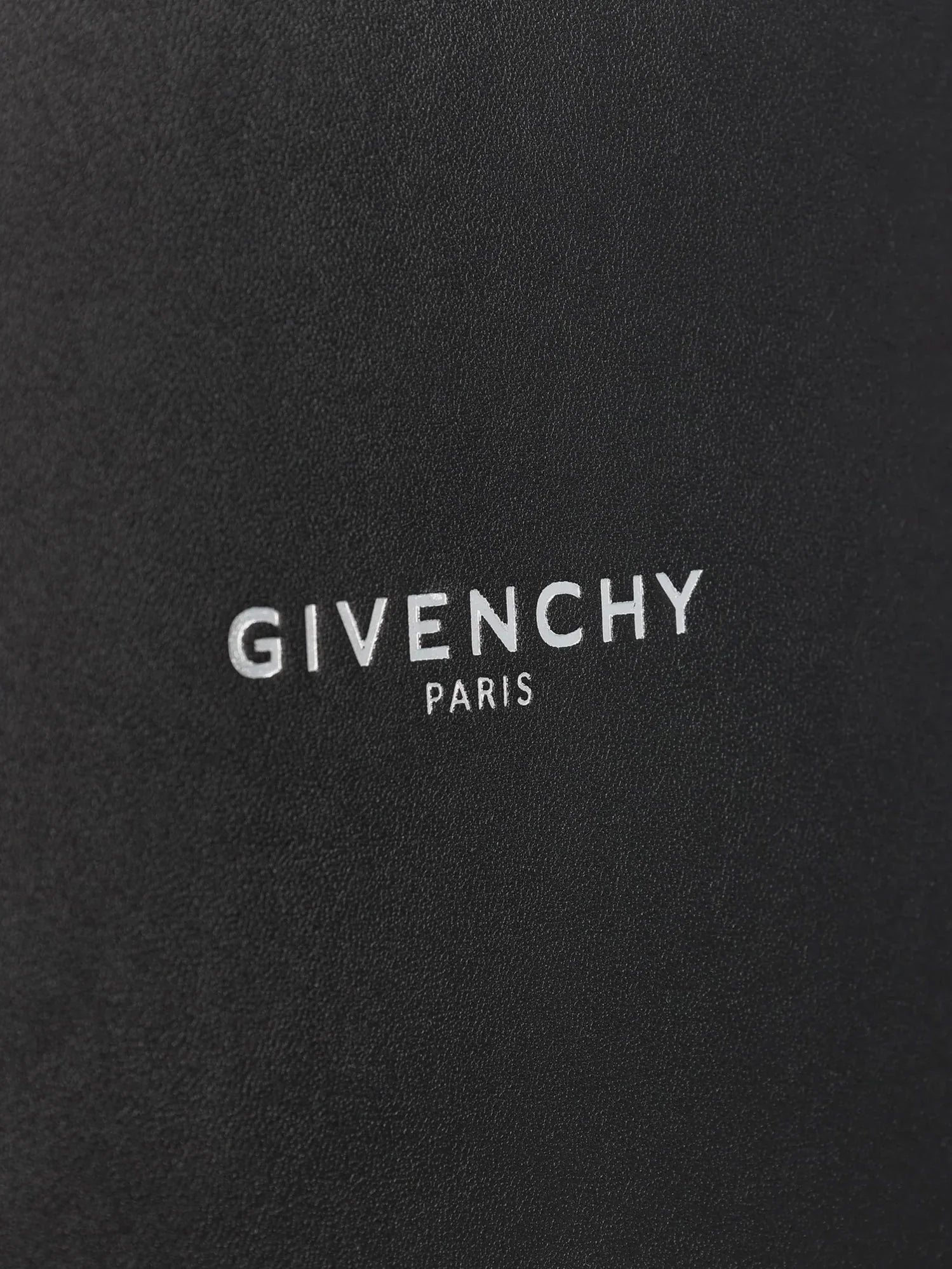 Leather clutch bag with lettering logo on the front