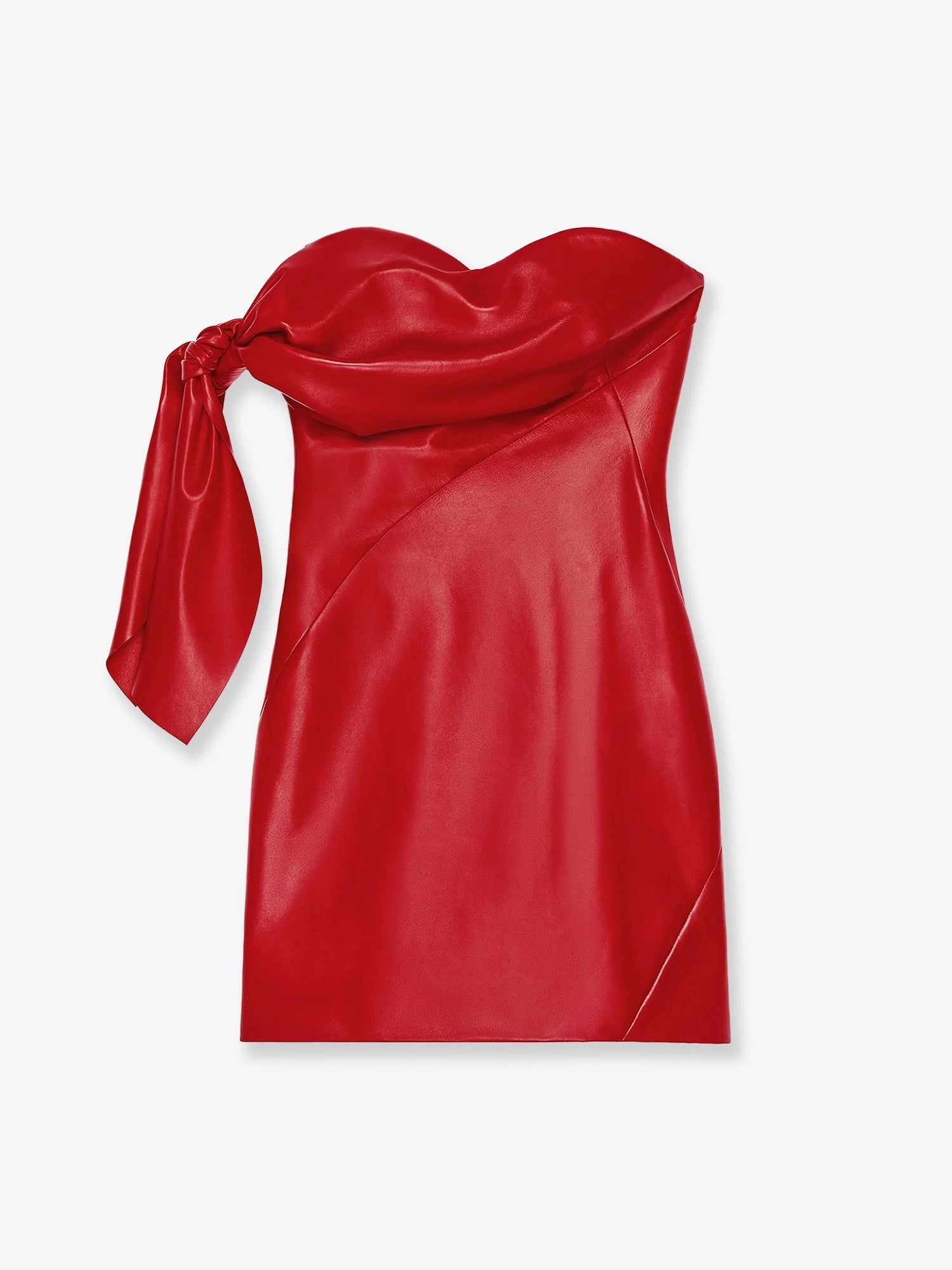 Leather bustier dress with bow detail
