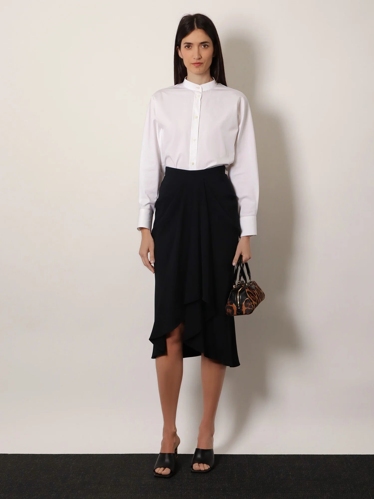Draped midi skirt