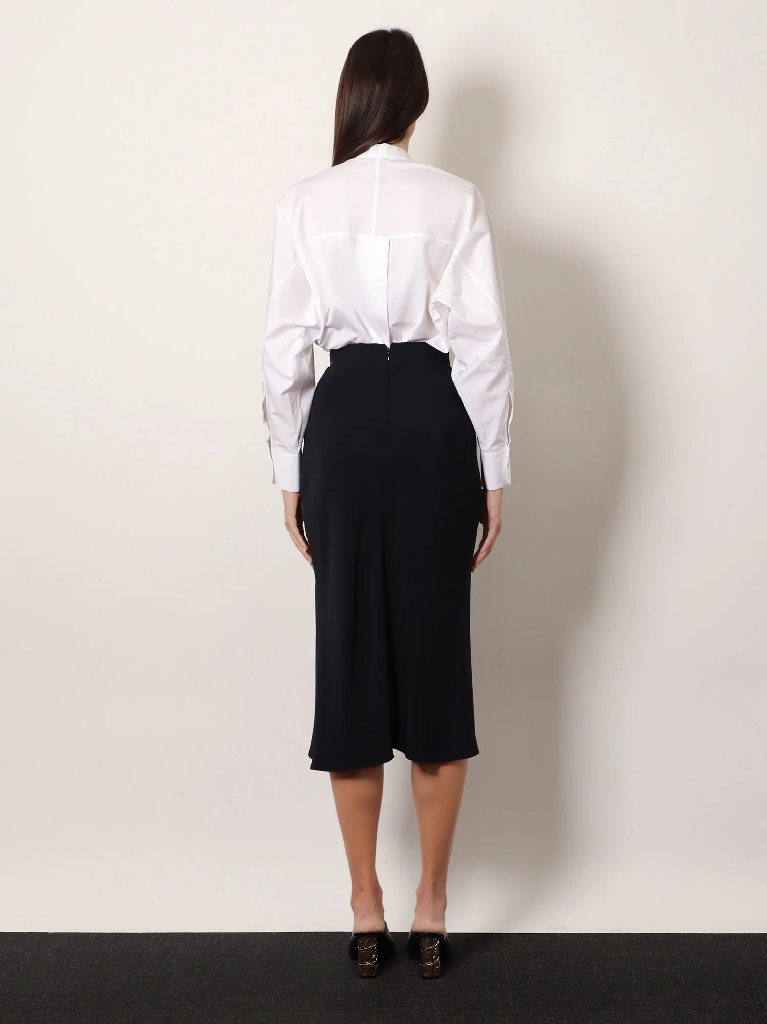 Draped midi skirt