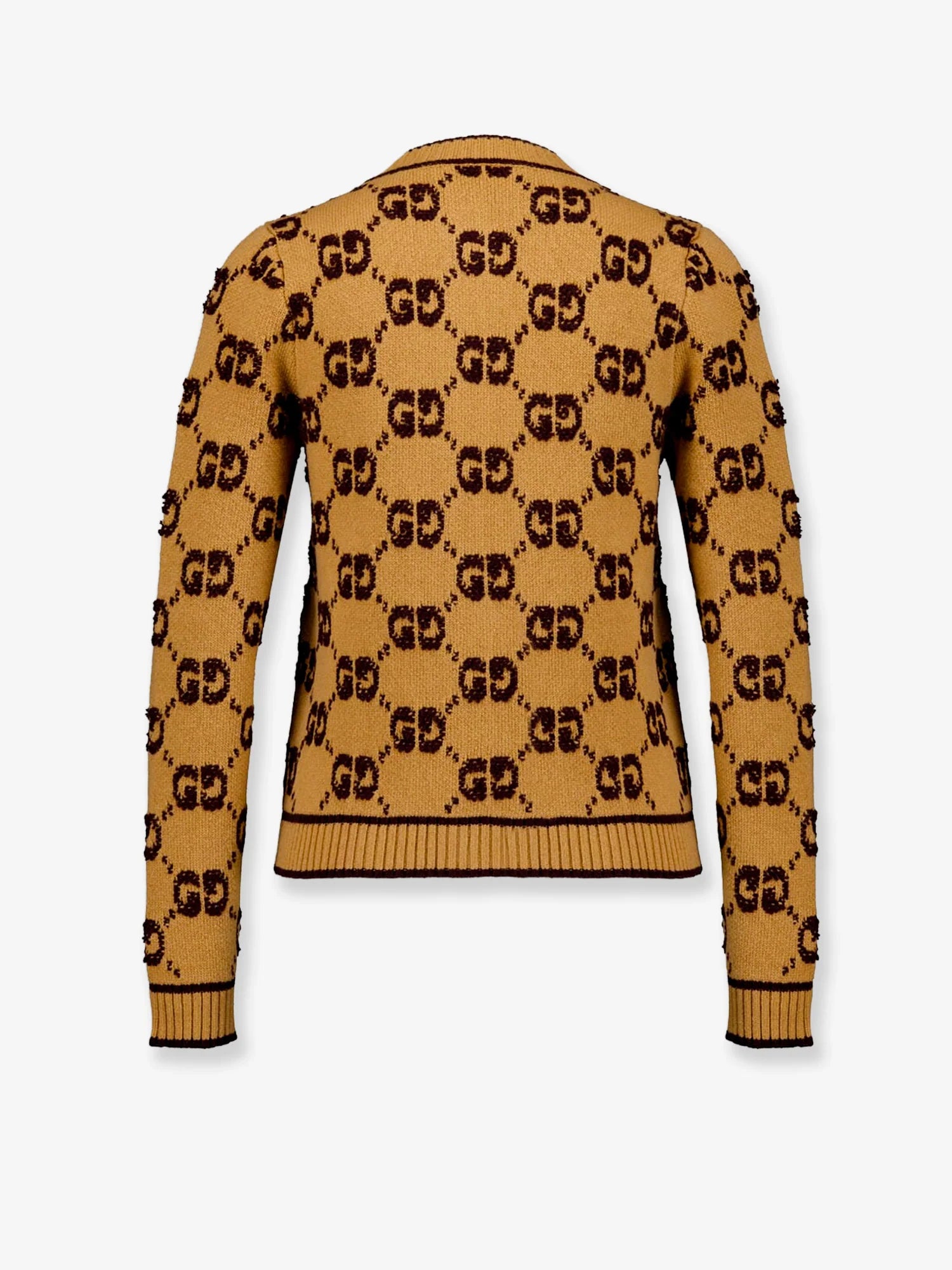 Wool cardigan with GG inlay