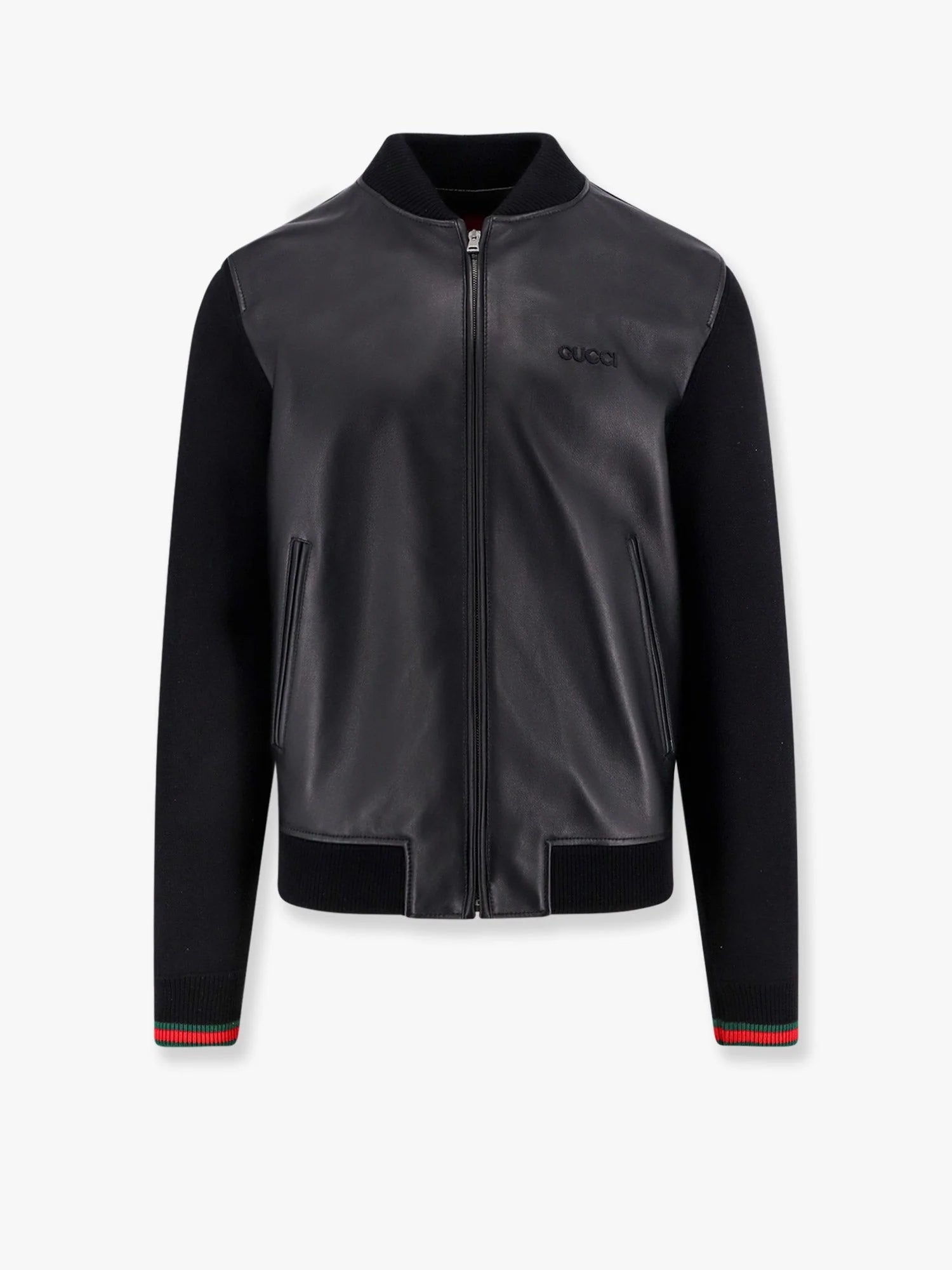 Leather and wool jacket