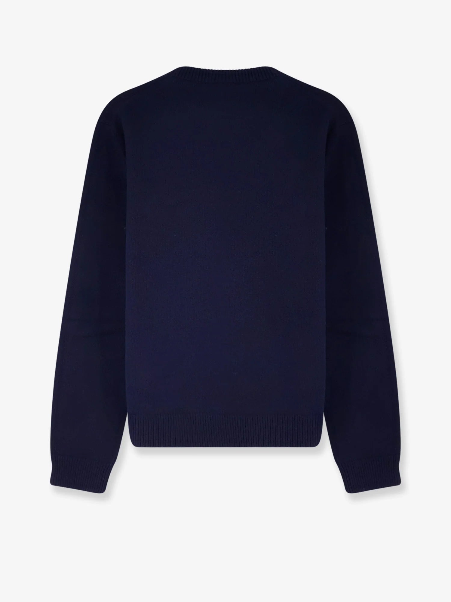 Wool sweater with frontal embroidered logo