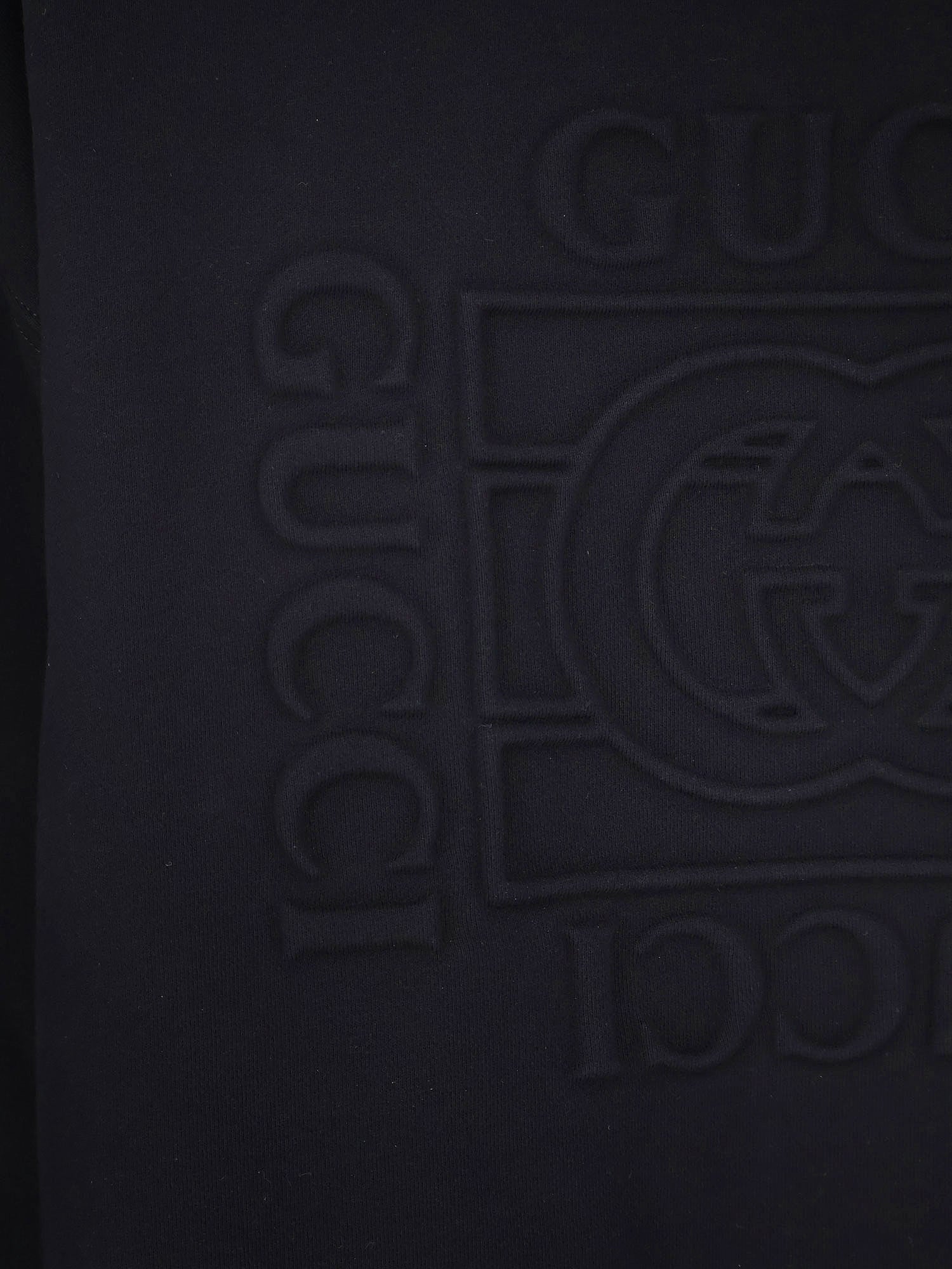 Cotton sweatshirt with frontal embossed logo