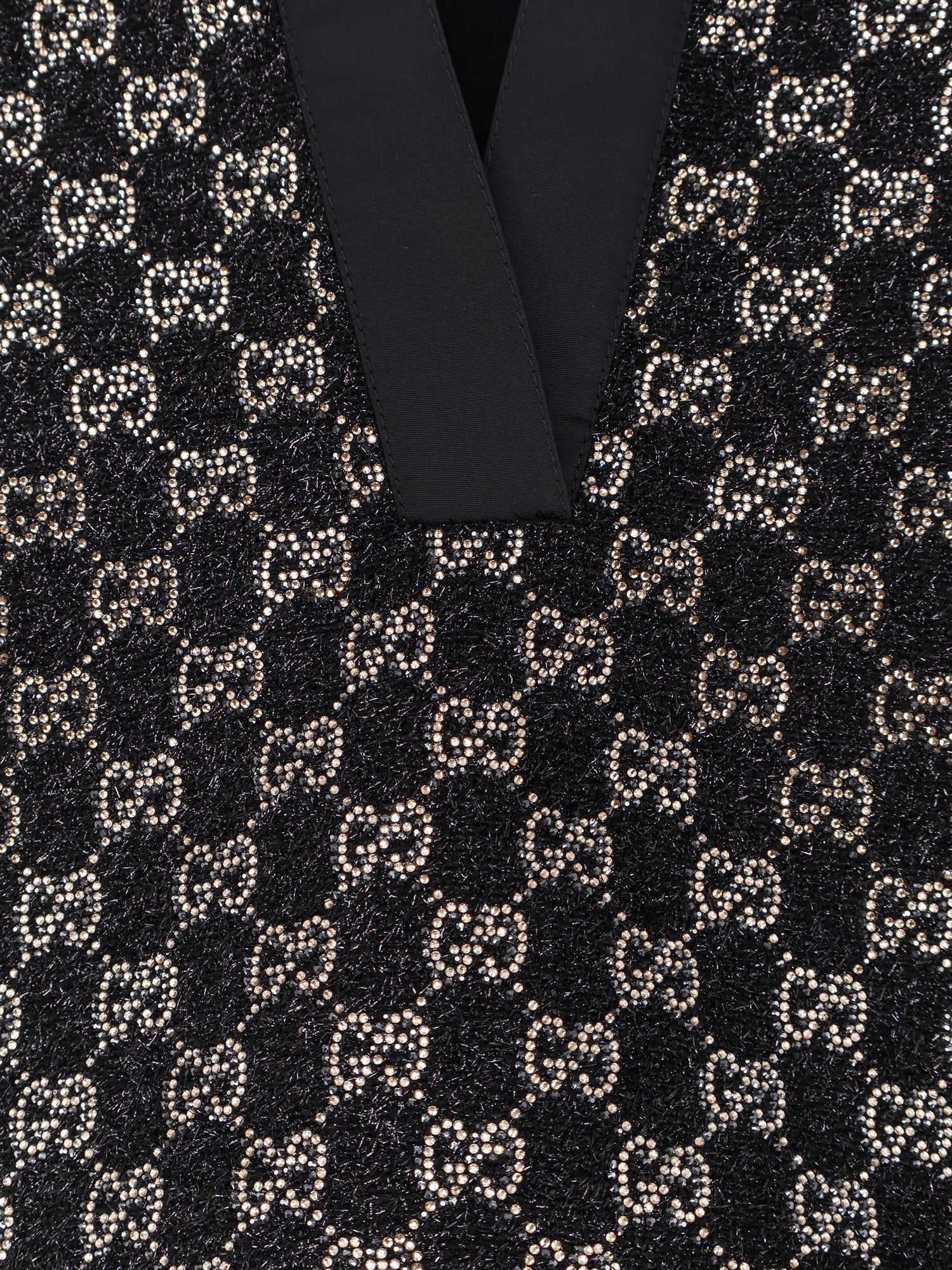 Lightweight lamé wool tweed top
