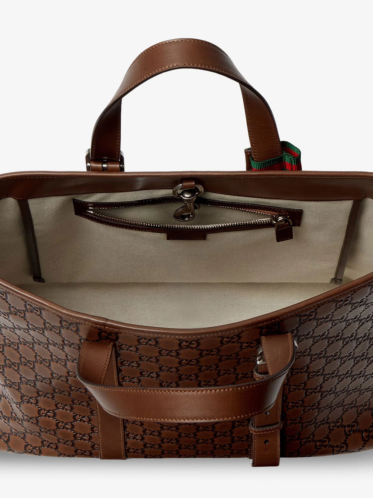 GG Emblem  leather shopping bag with embossed GG motif