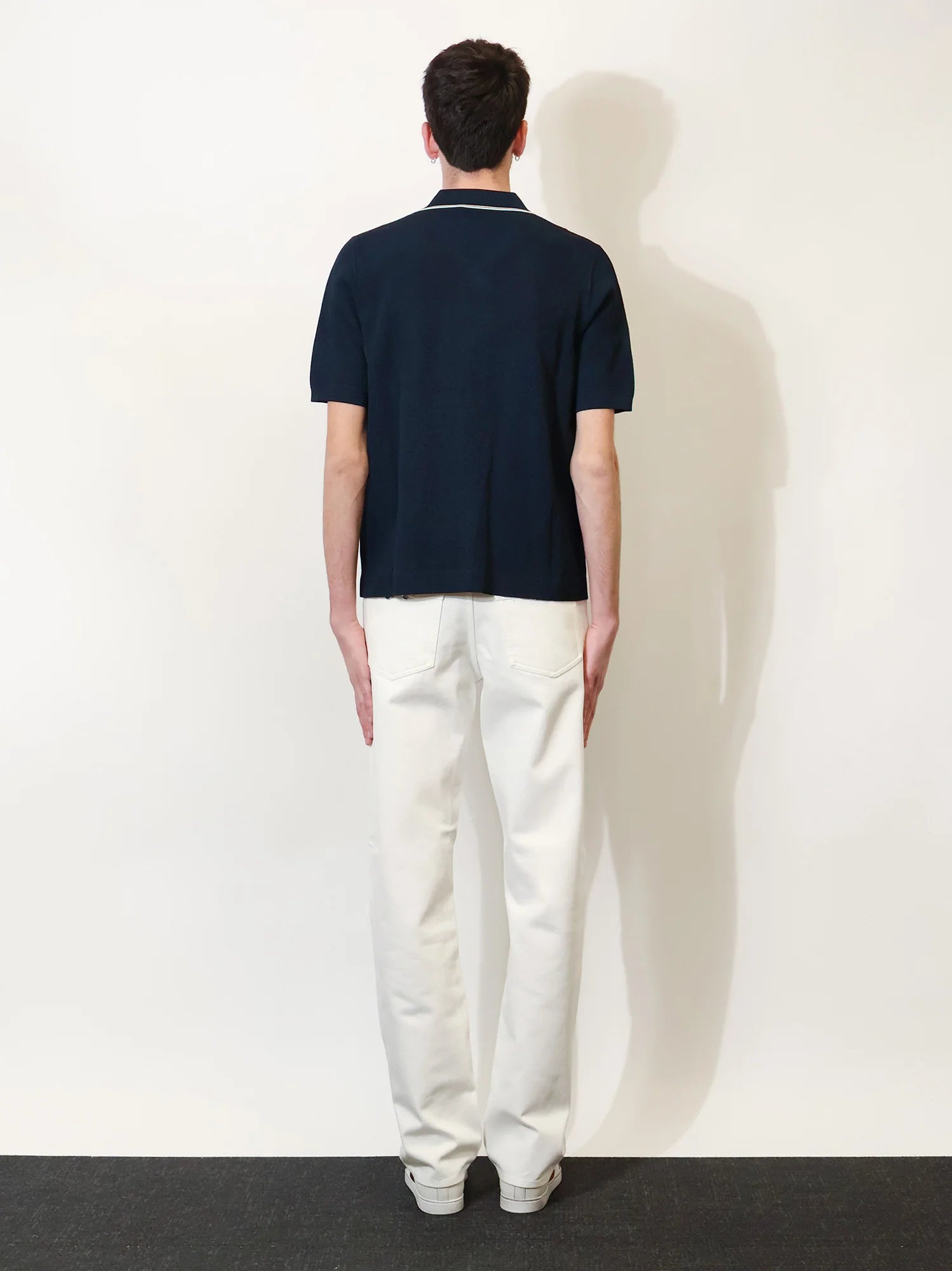 Viscose blend polo shirt with front Horsebit embroidery