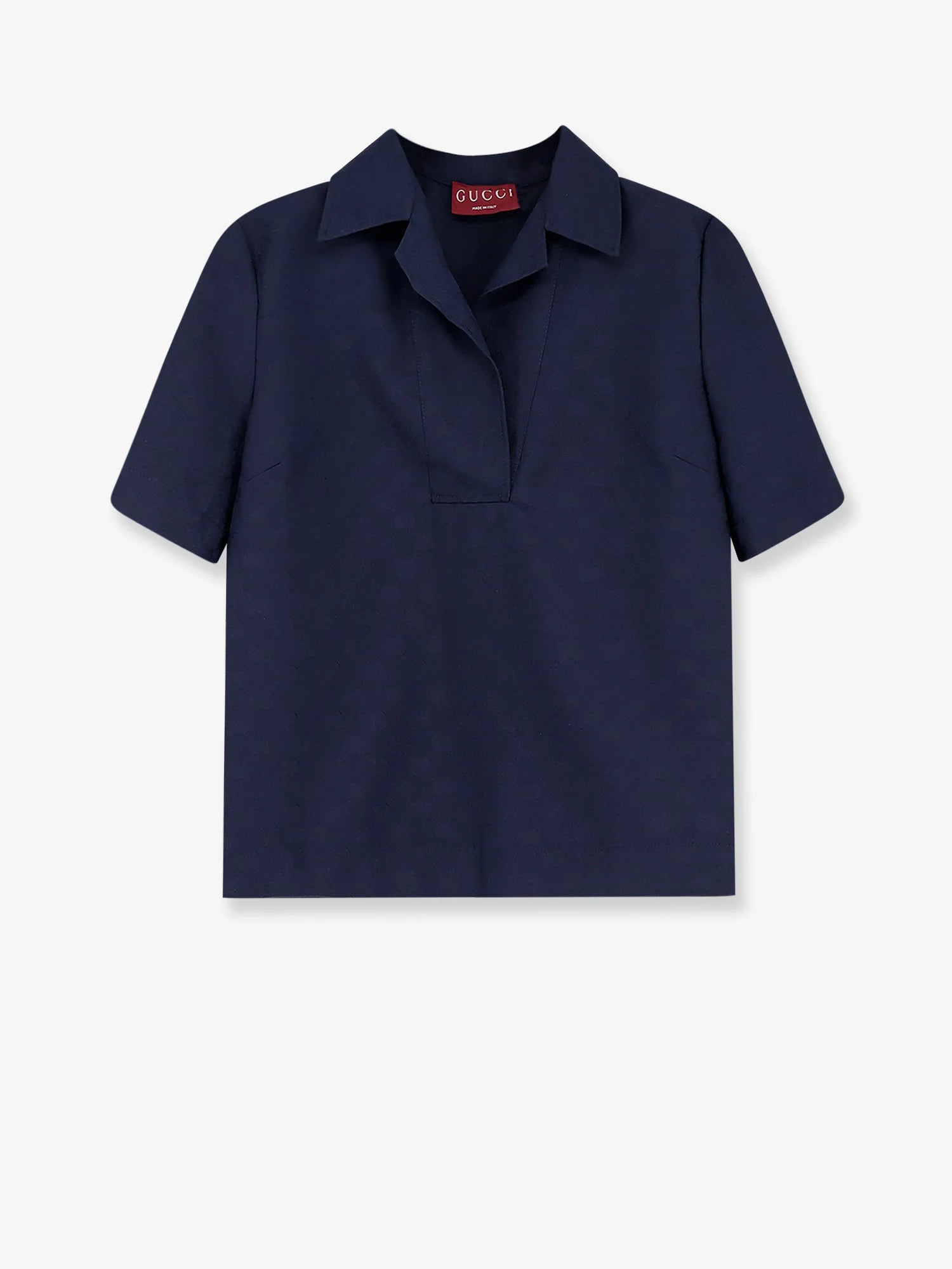 Fabric polo shirt with GG pattern