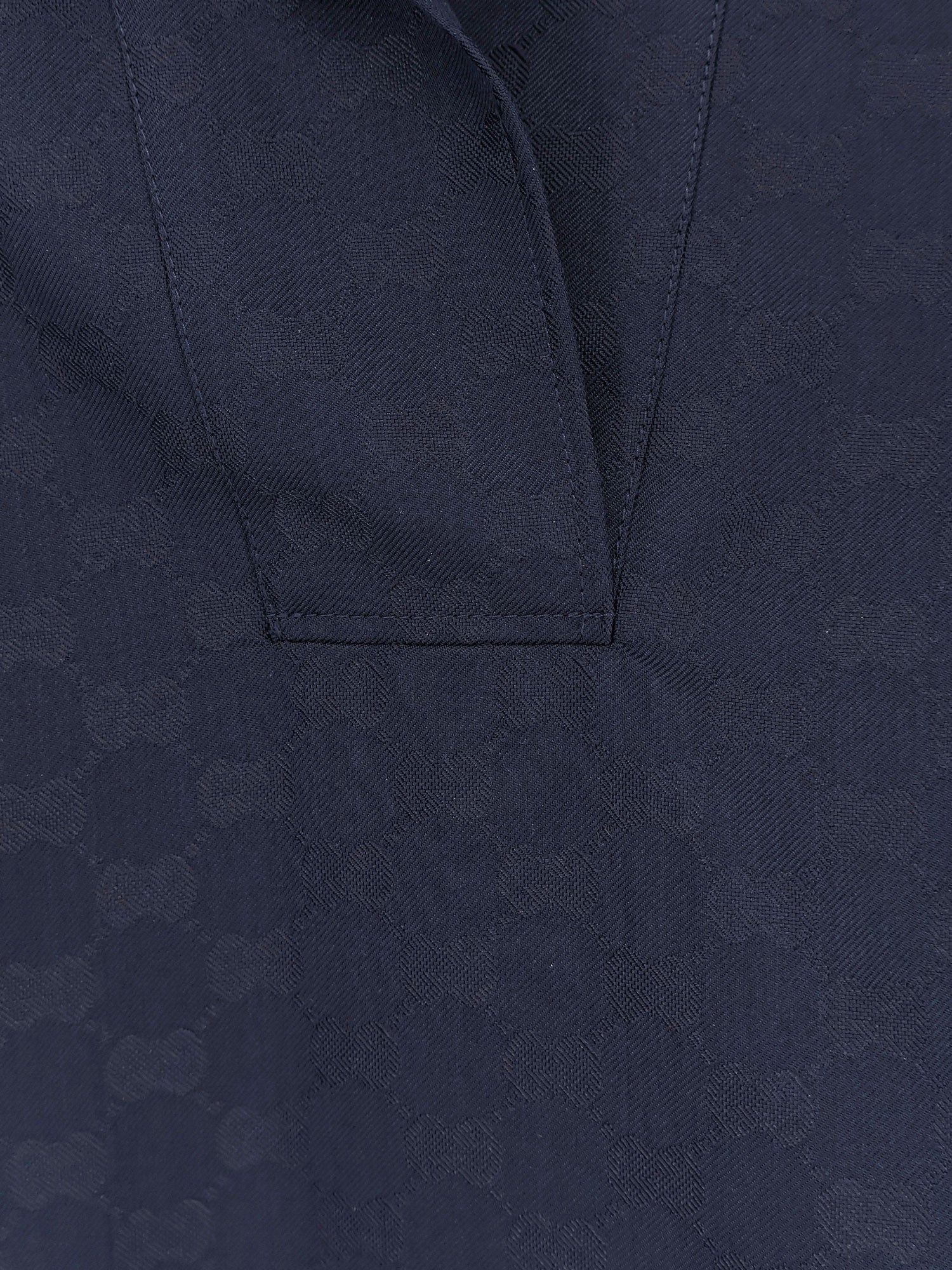 Fabric polo shirt with GG pattern