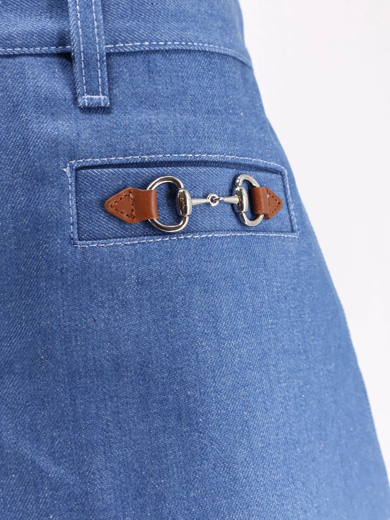 Cotton shorts with frontal iconic Horsebits