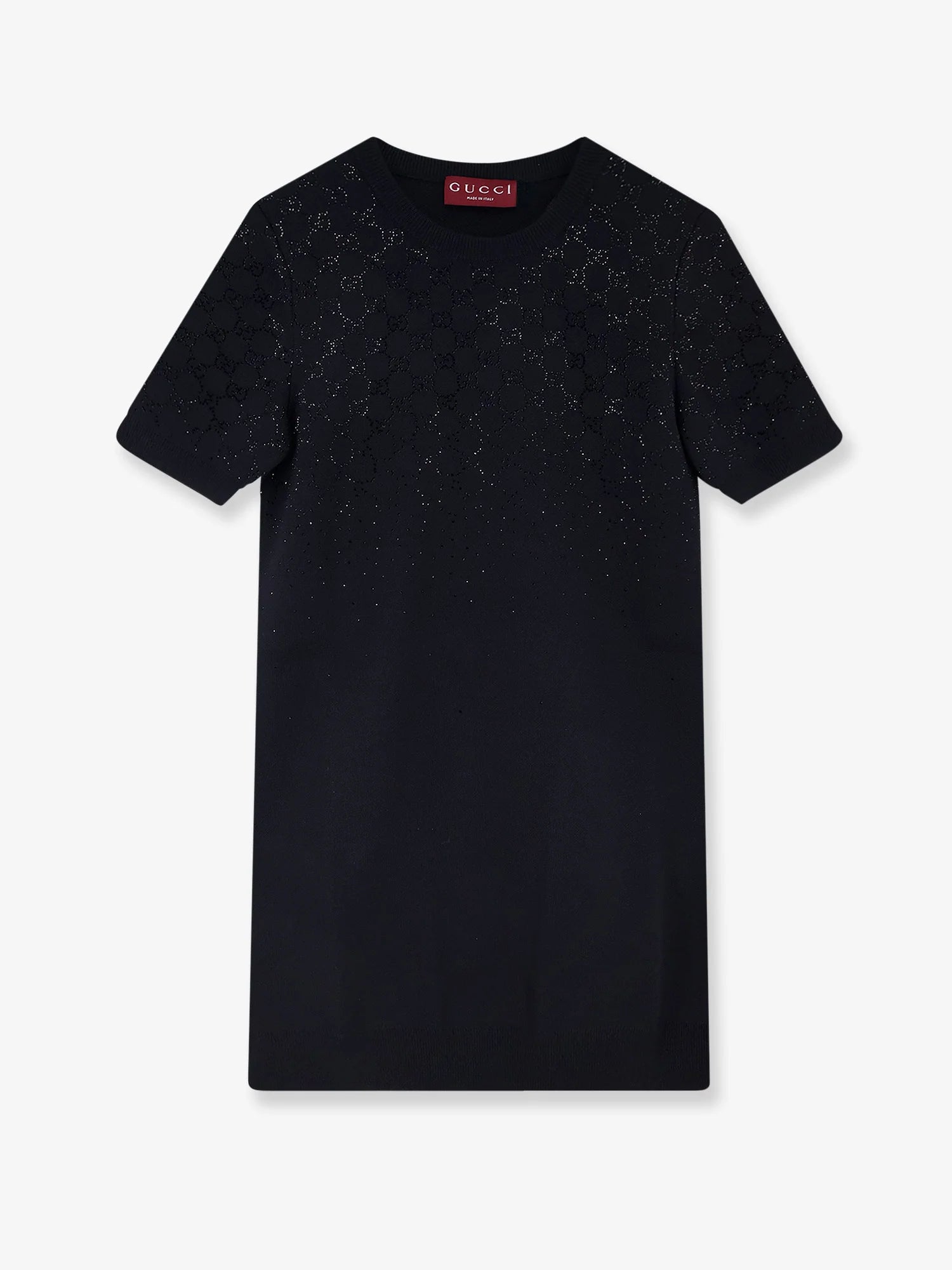 Short wool dress with GG crystals