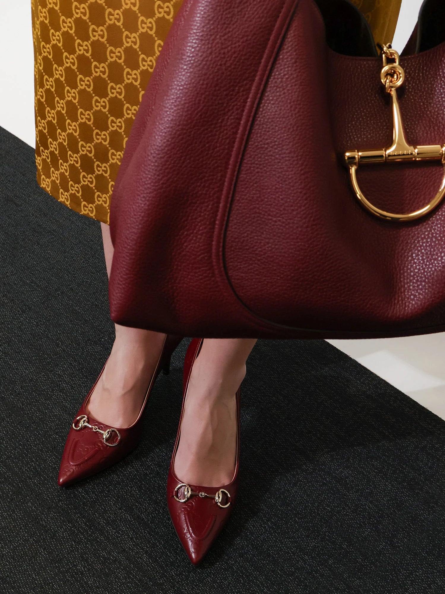 Gucci Rosso Ancora GG leather décolleté