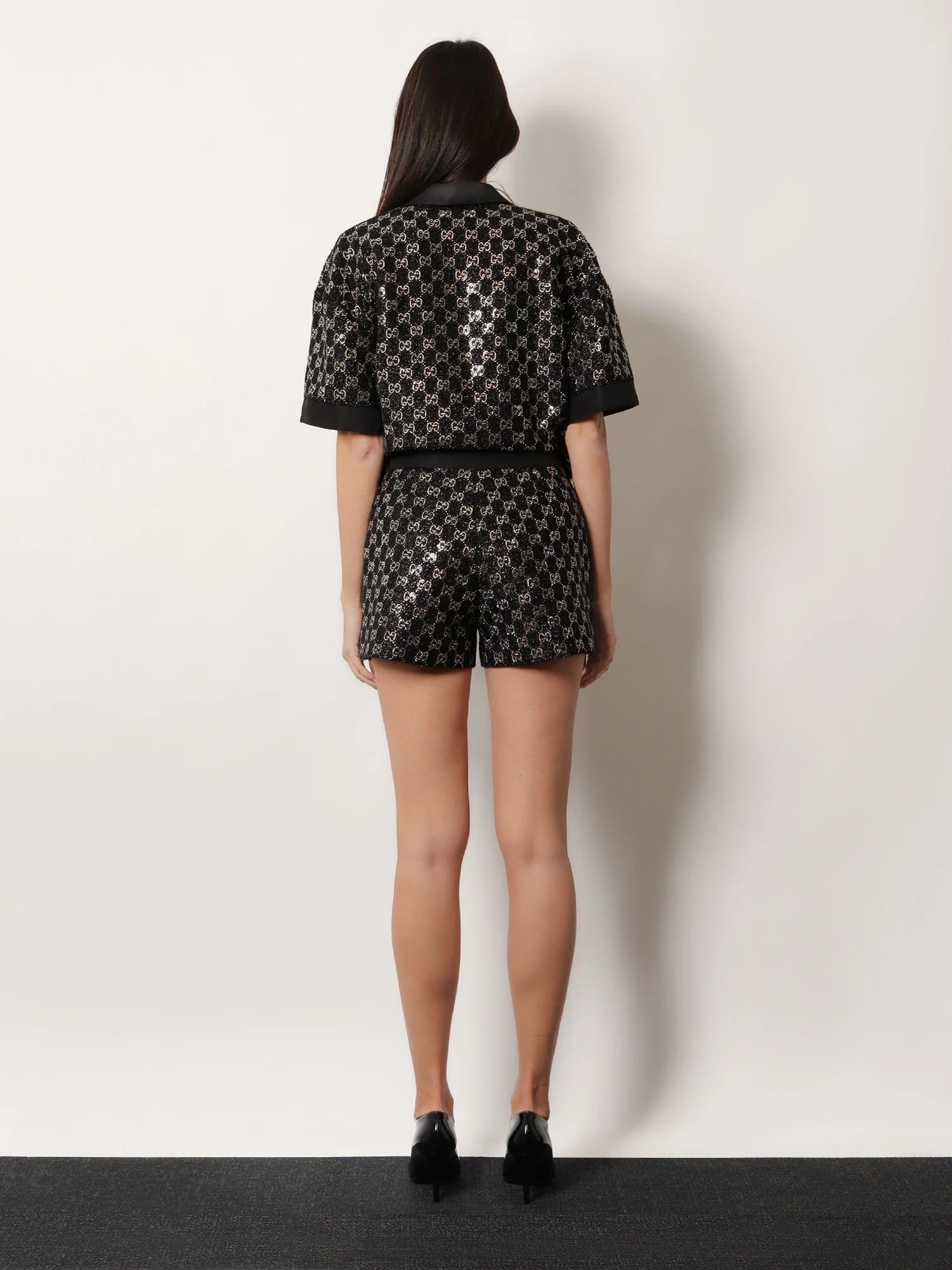 Lightweight Lamé Wool Tweed Shorts