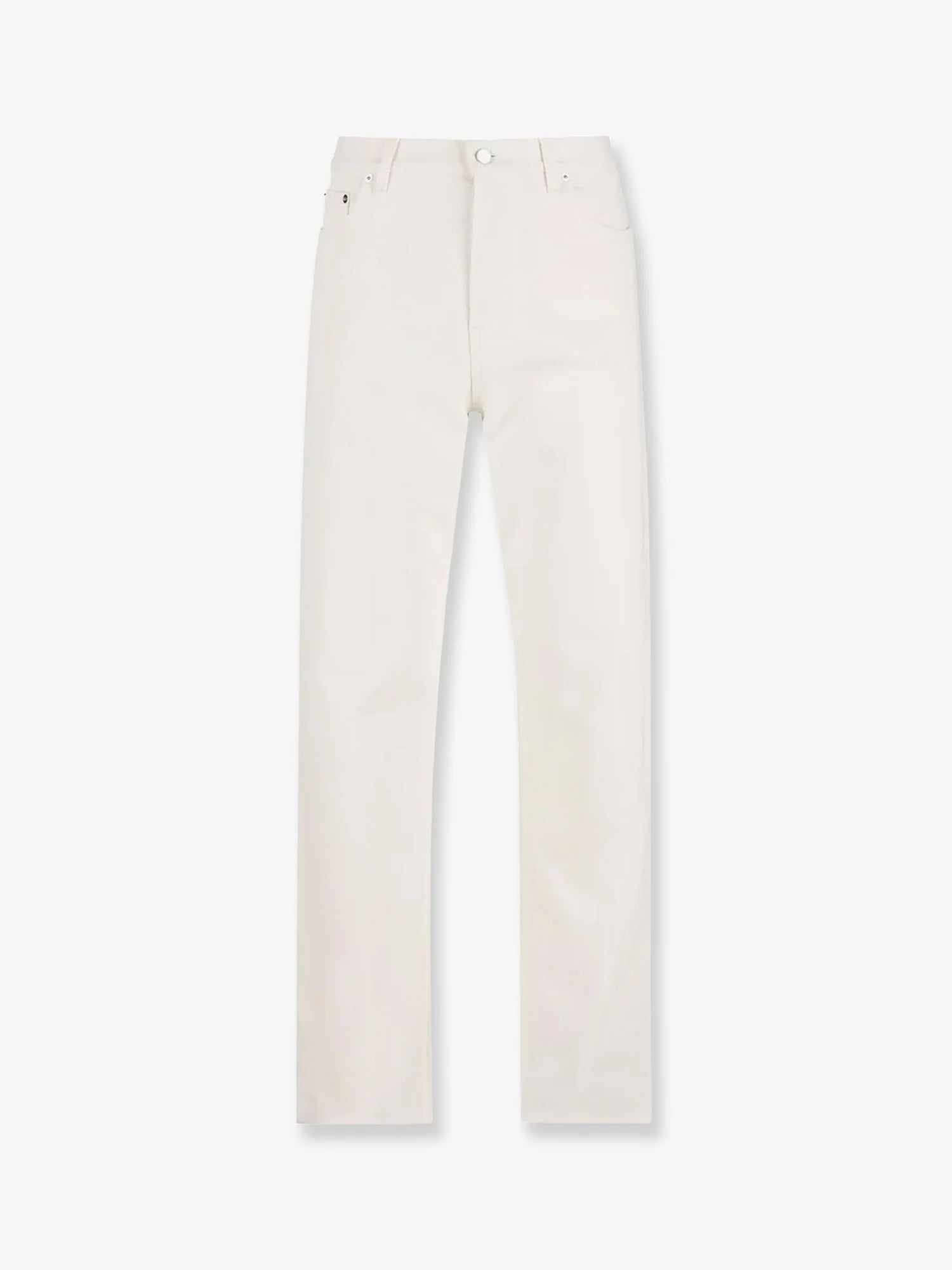 Denim trousers with metal Horsebit detail on the back