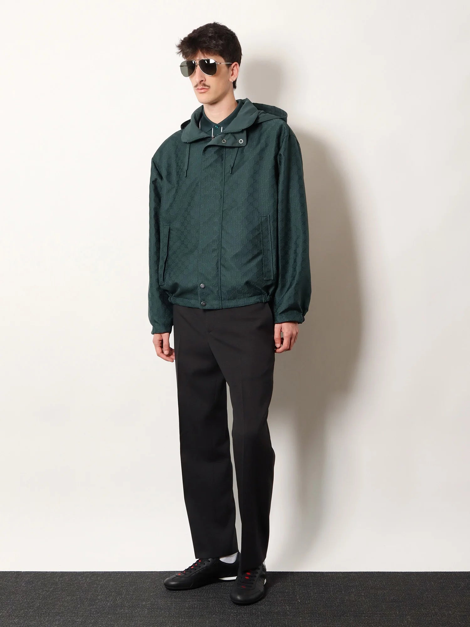 Wool trousers with Gucci detail