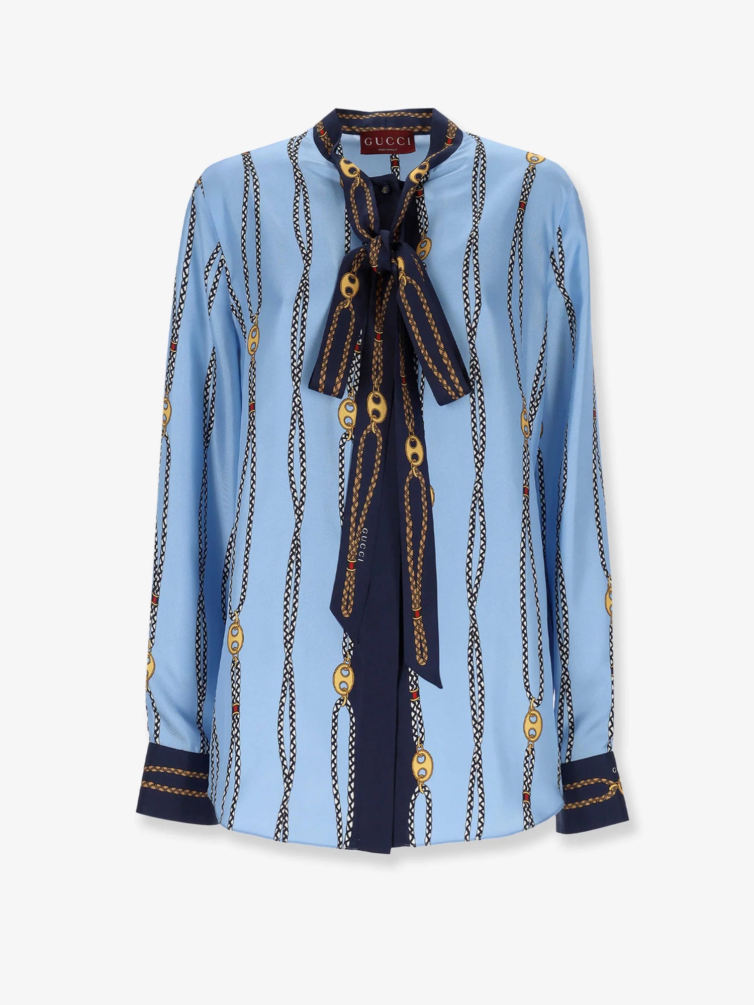 Printed silk twill shirt