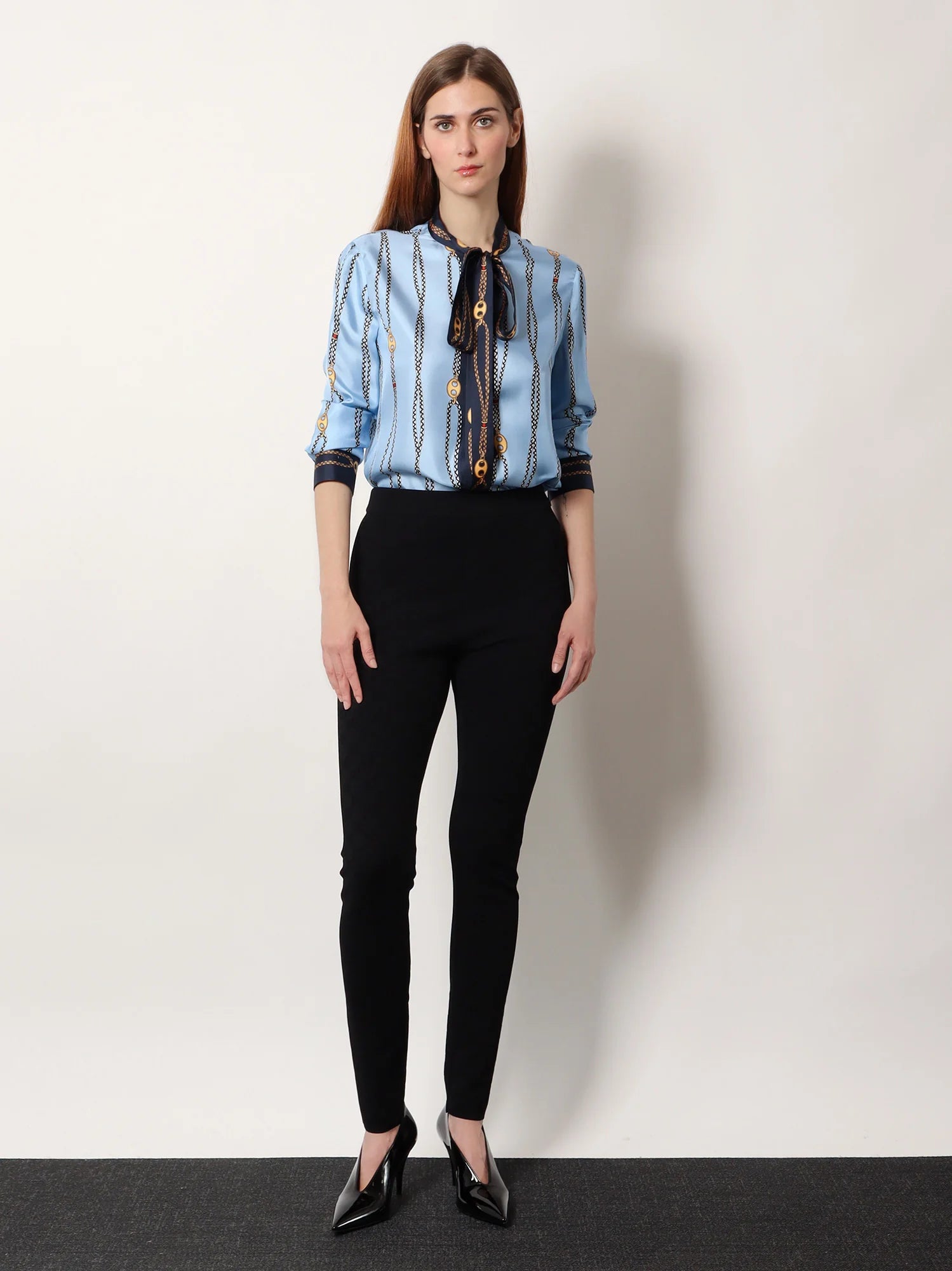 Printed silk twill shirt
