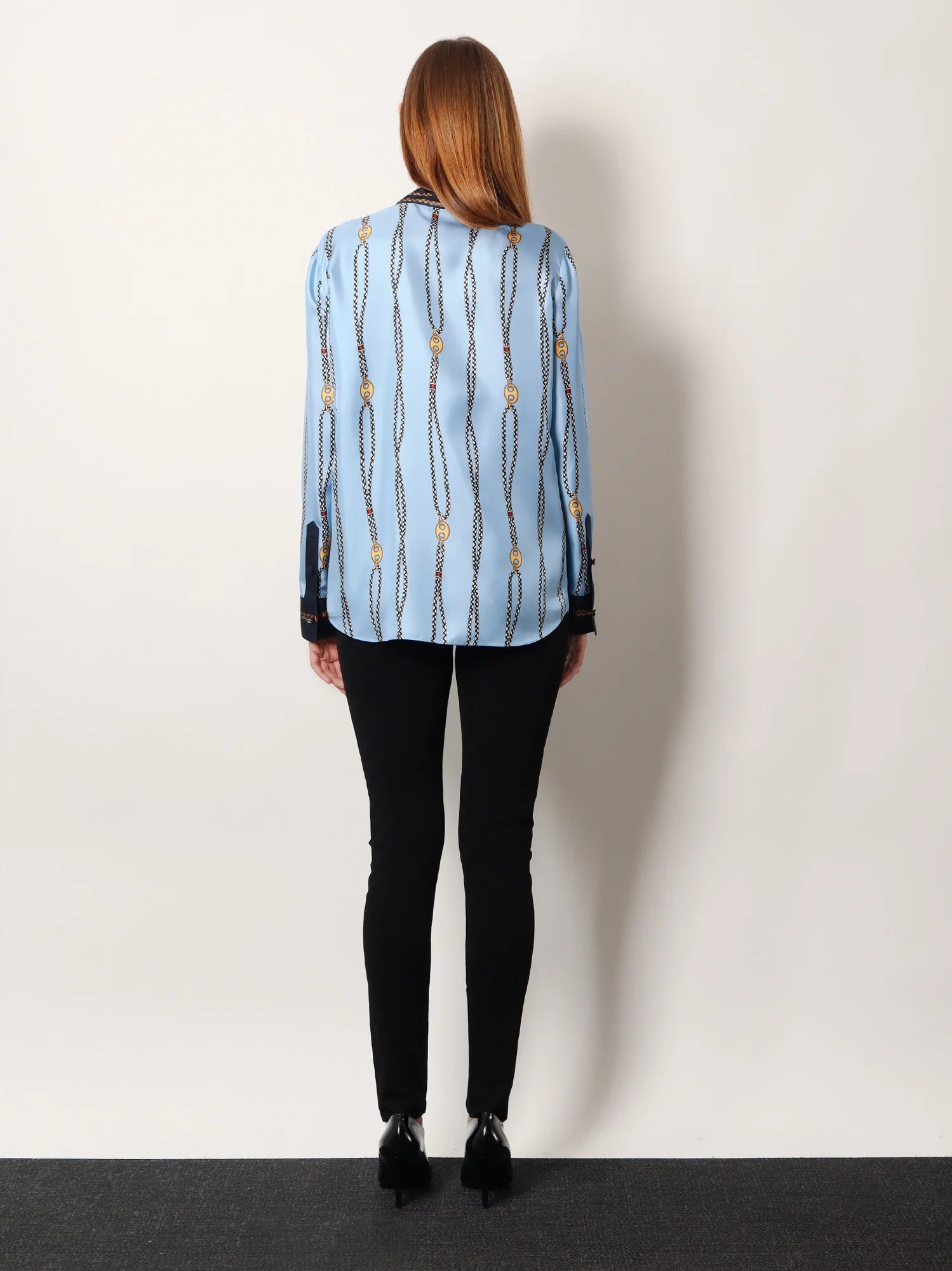 Printed silk twill shirt