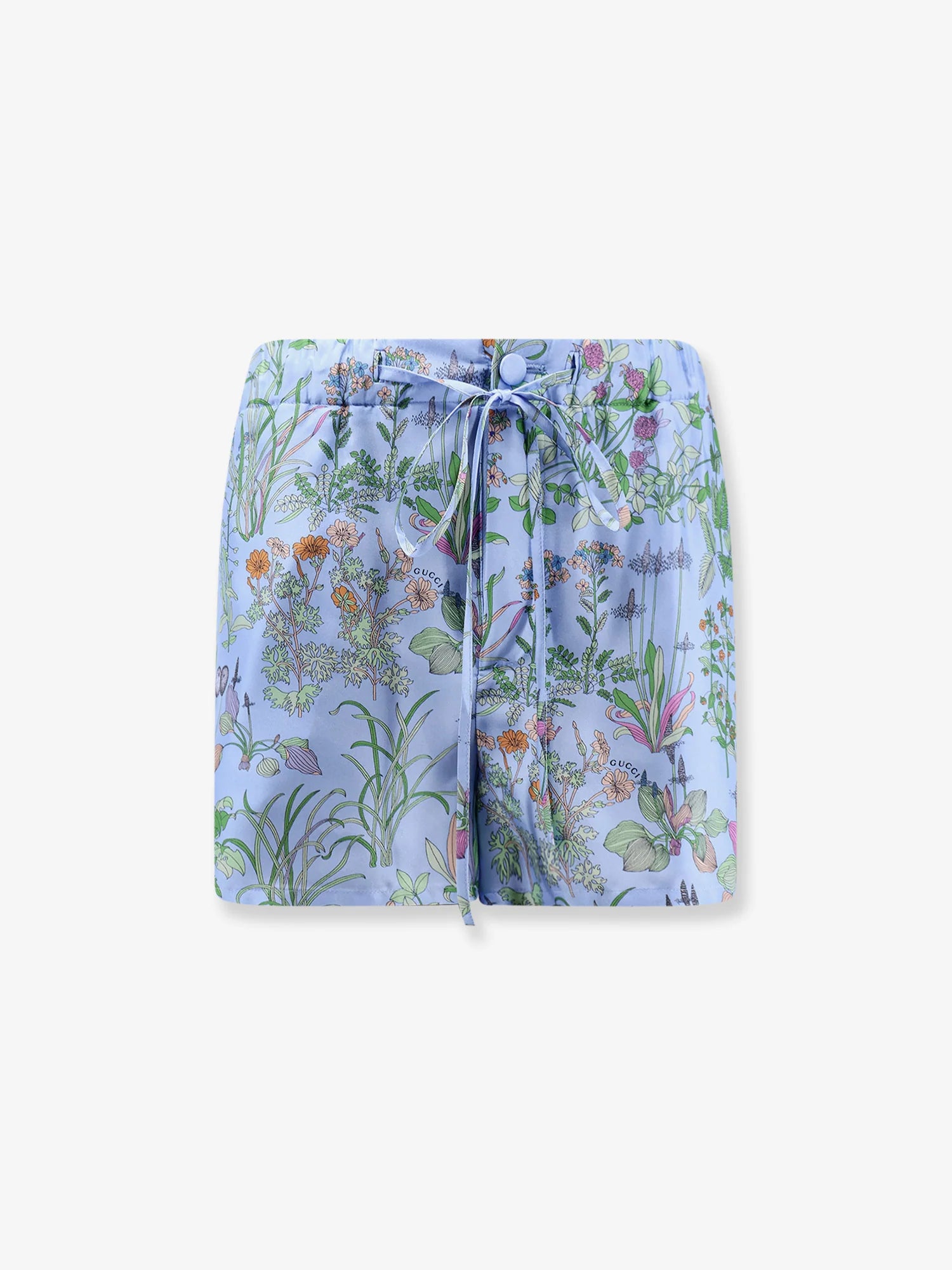 Printed silk shorts