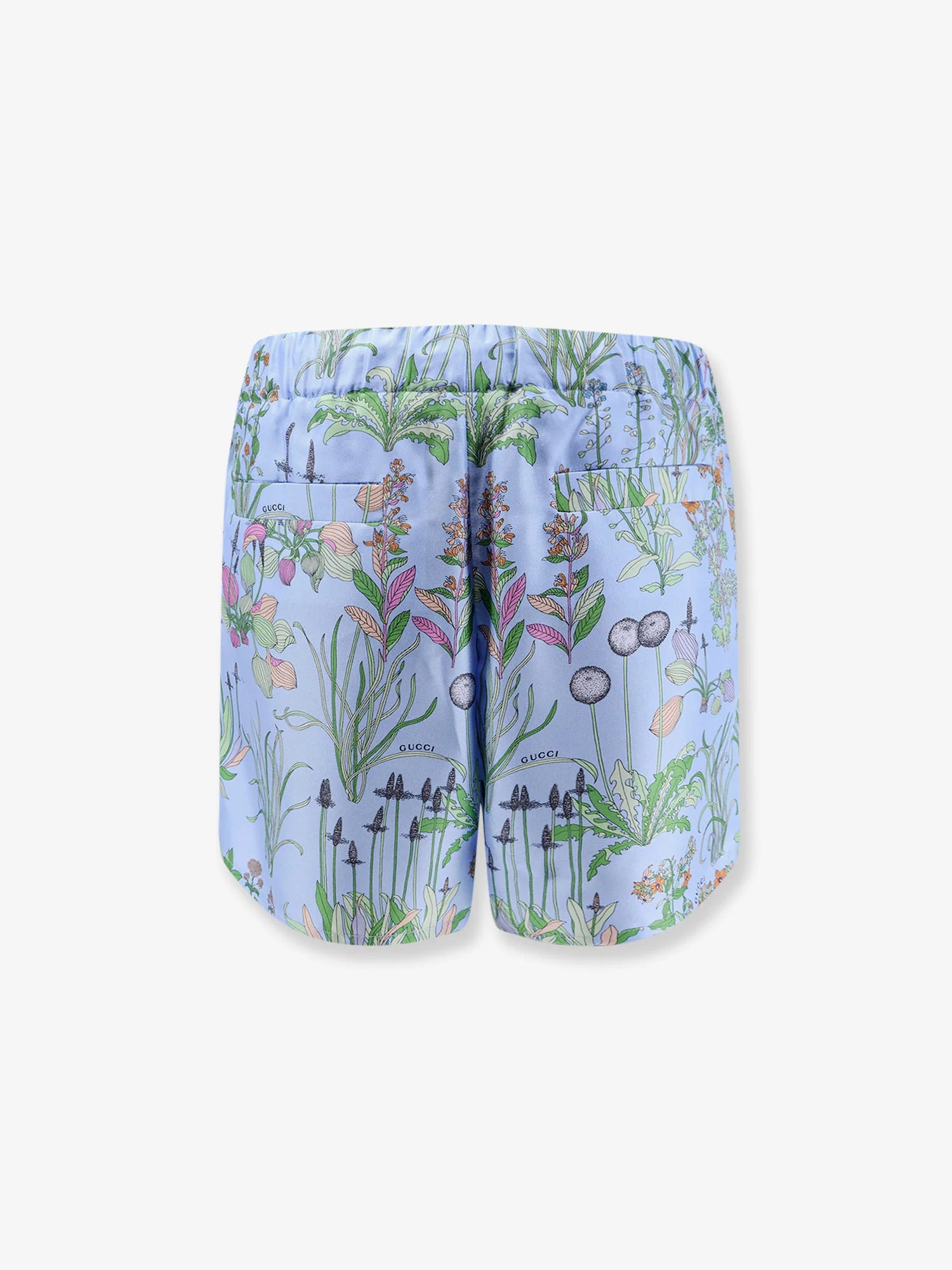 Printed silk shorts