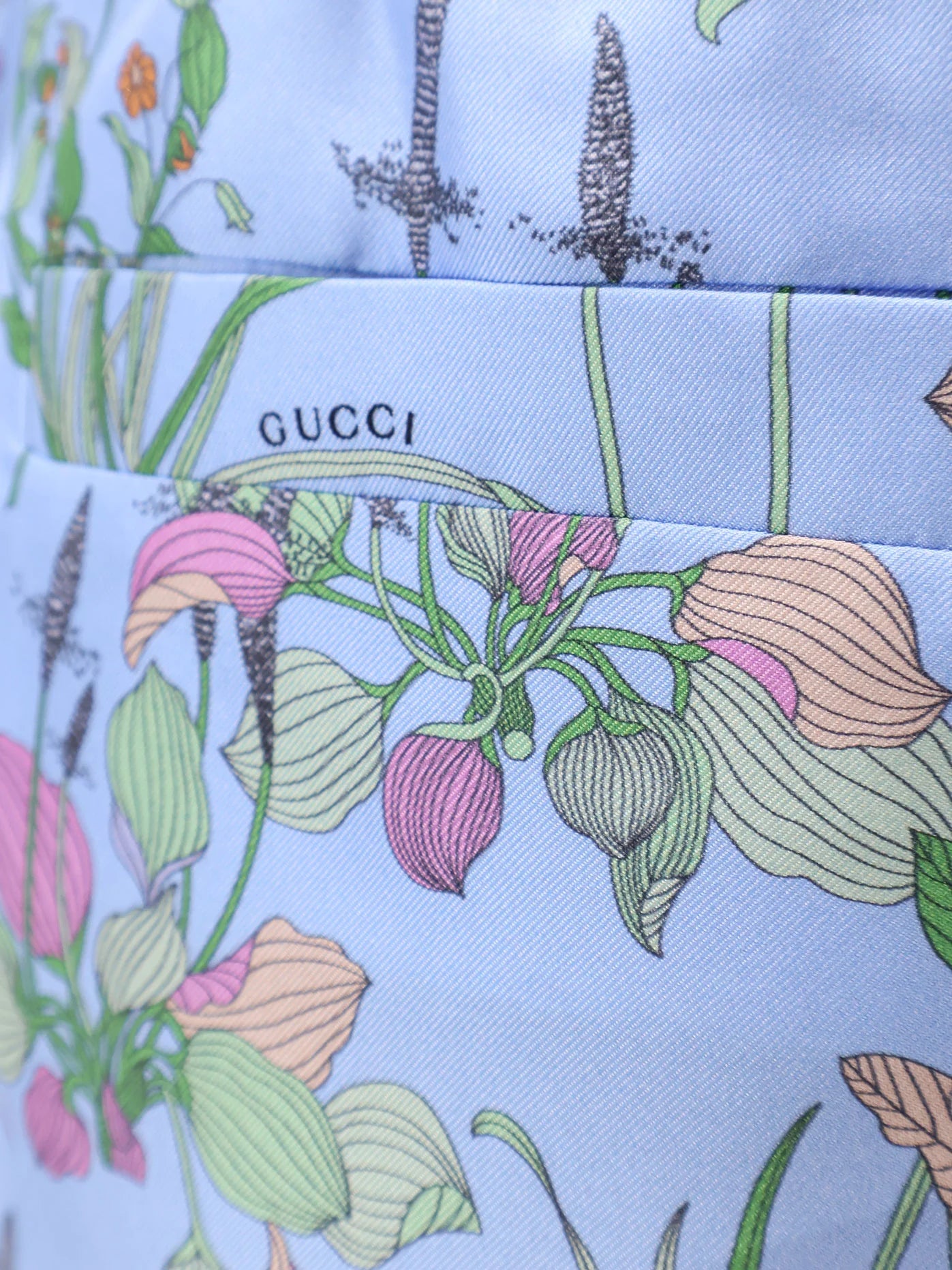 Printed silk shorts