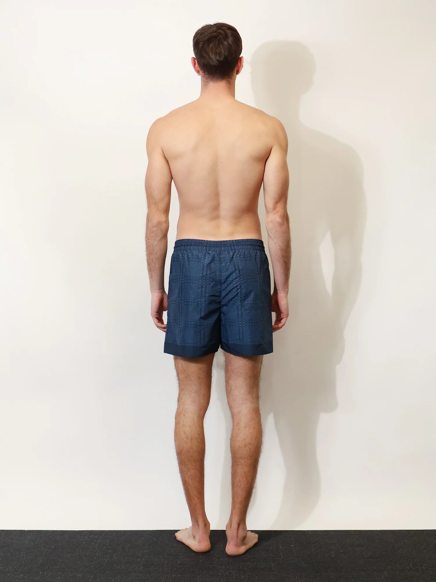 Nylon swim trunks with all-over Gucci Incrocio print