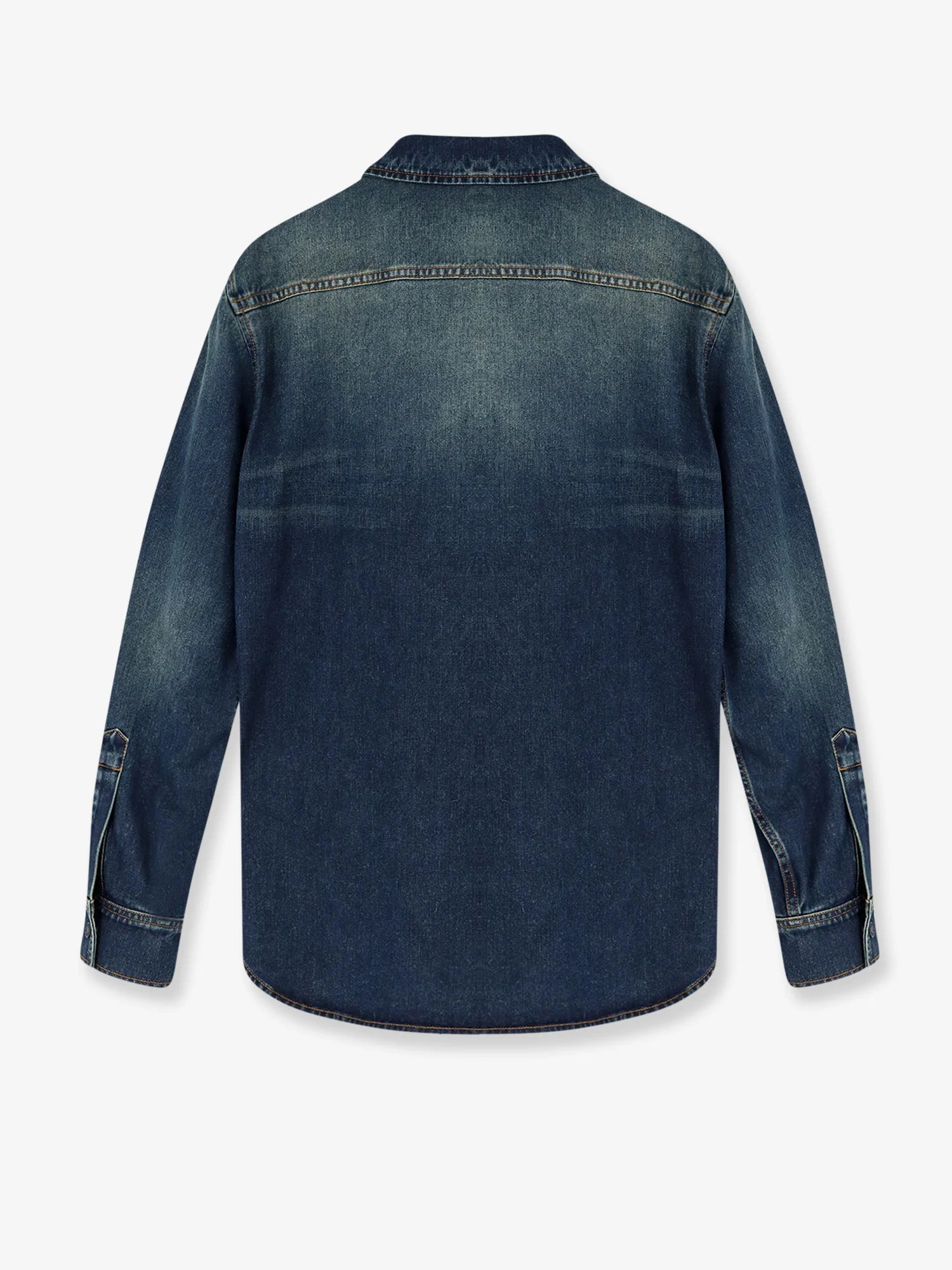Certified washed cotton denim shirt