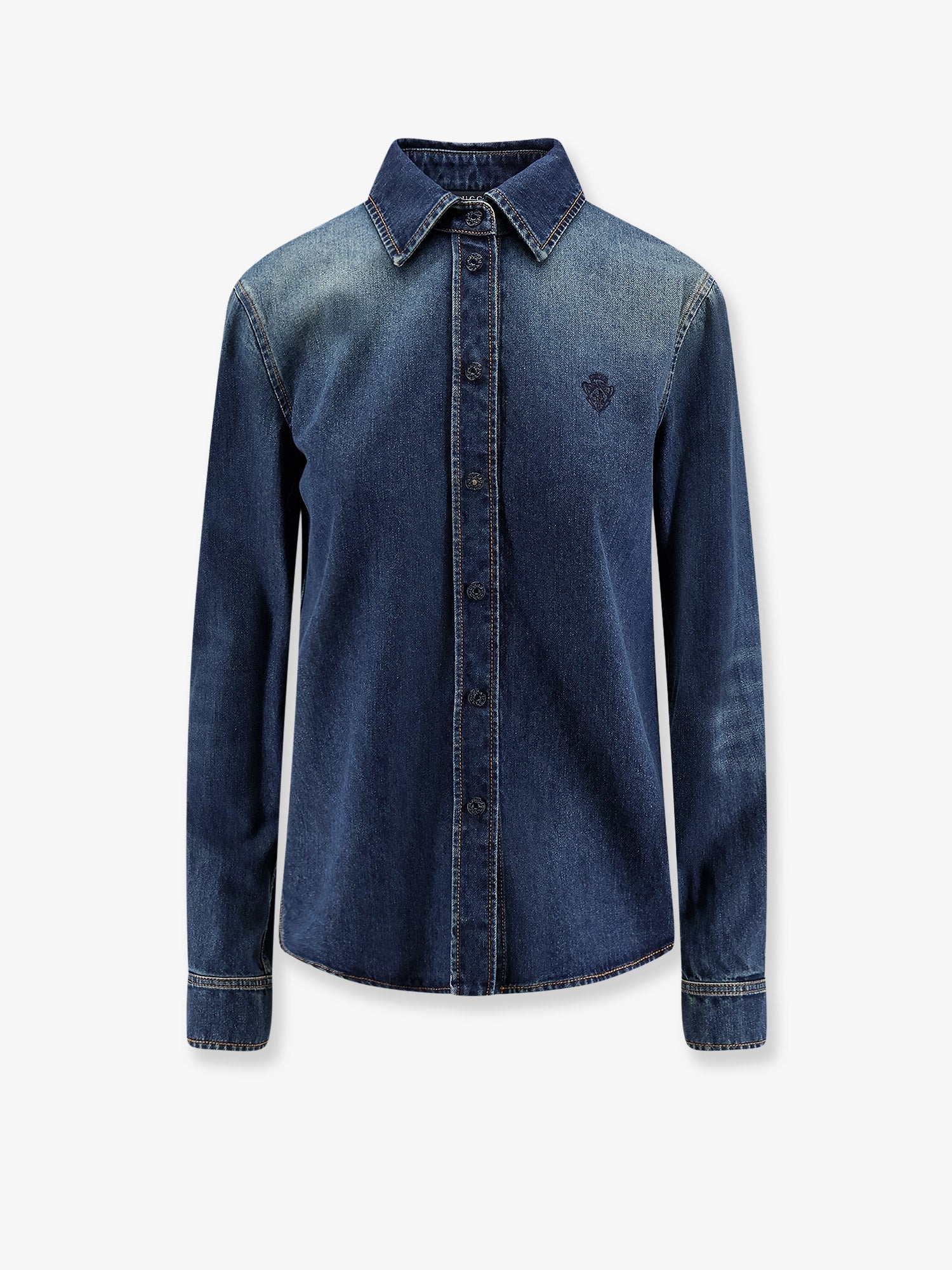 Denim shirt with embroidery