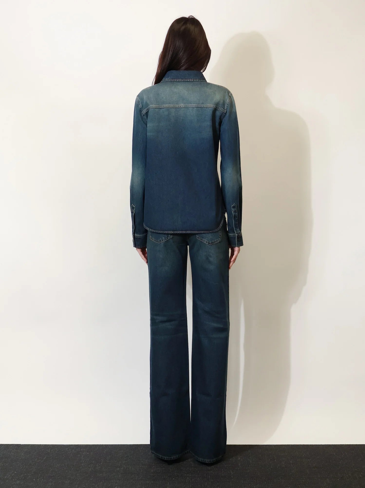 Denim shirt with embroidery
