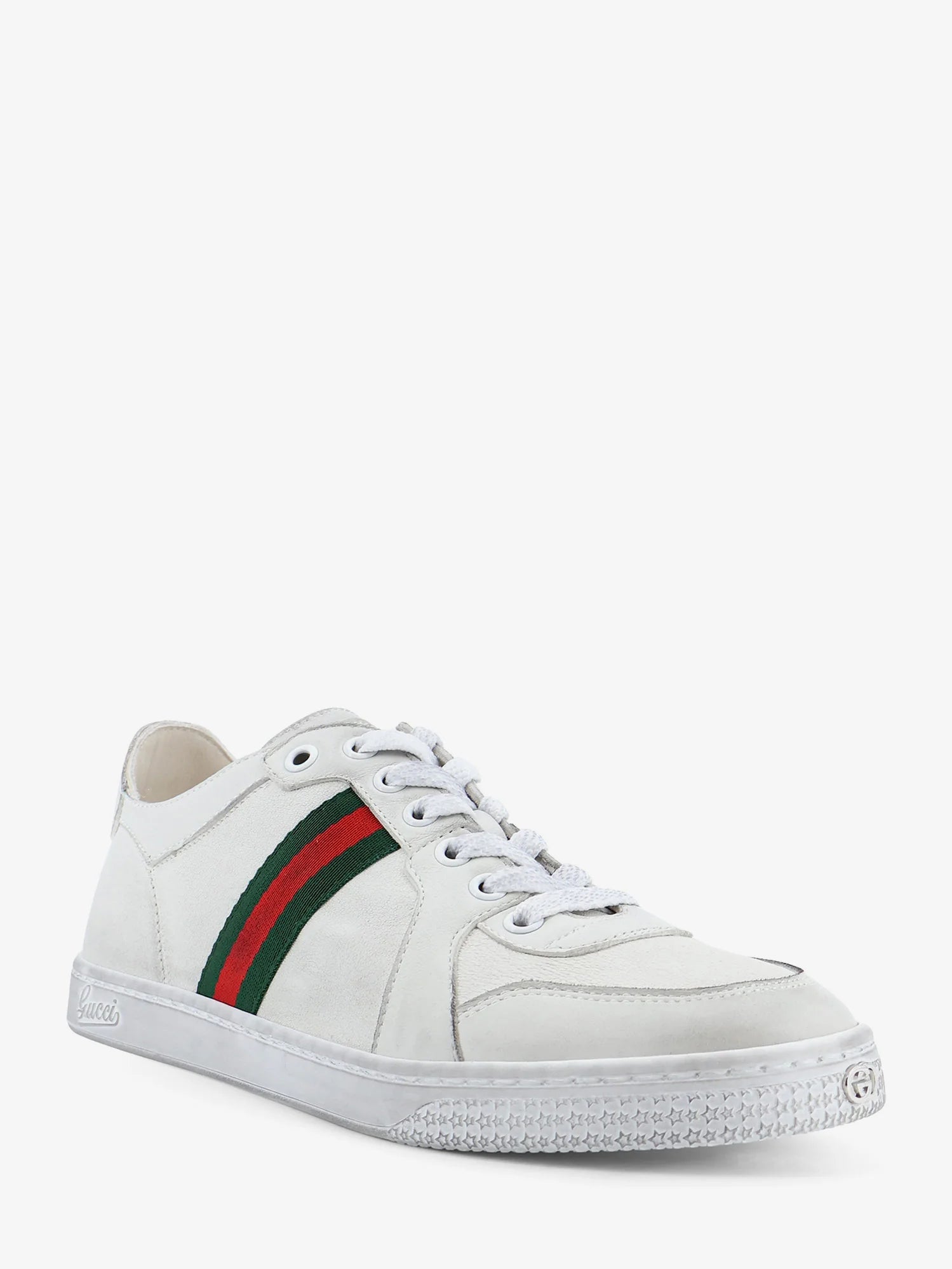 Stretch leather sneakers