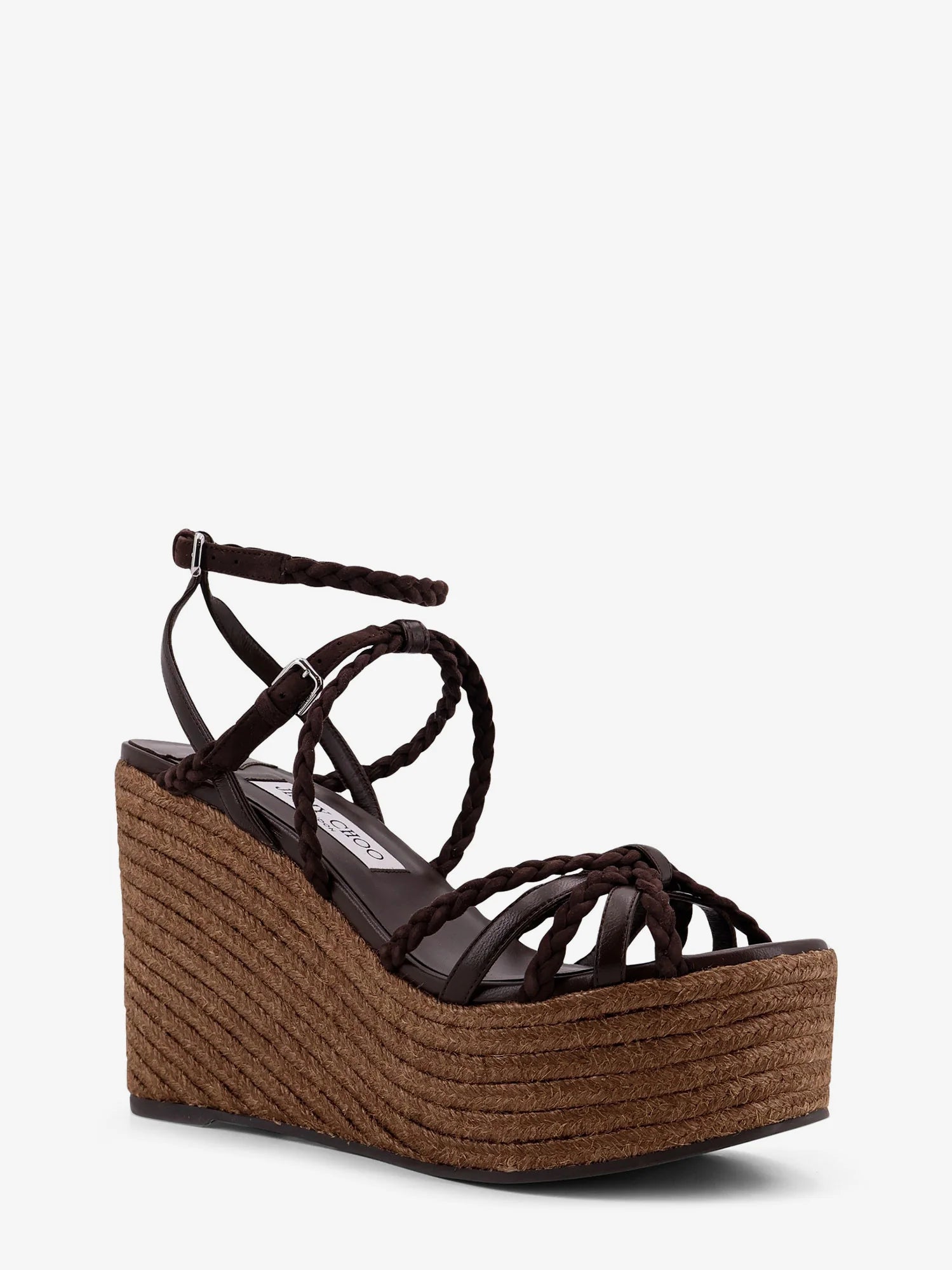 Nyra leather and raffia sandals