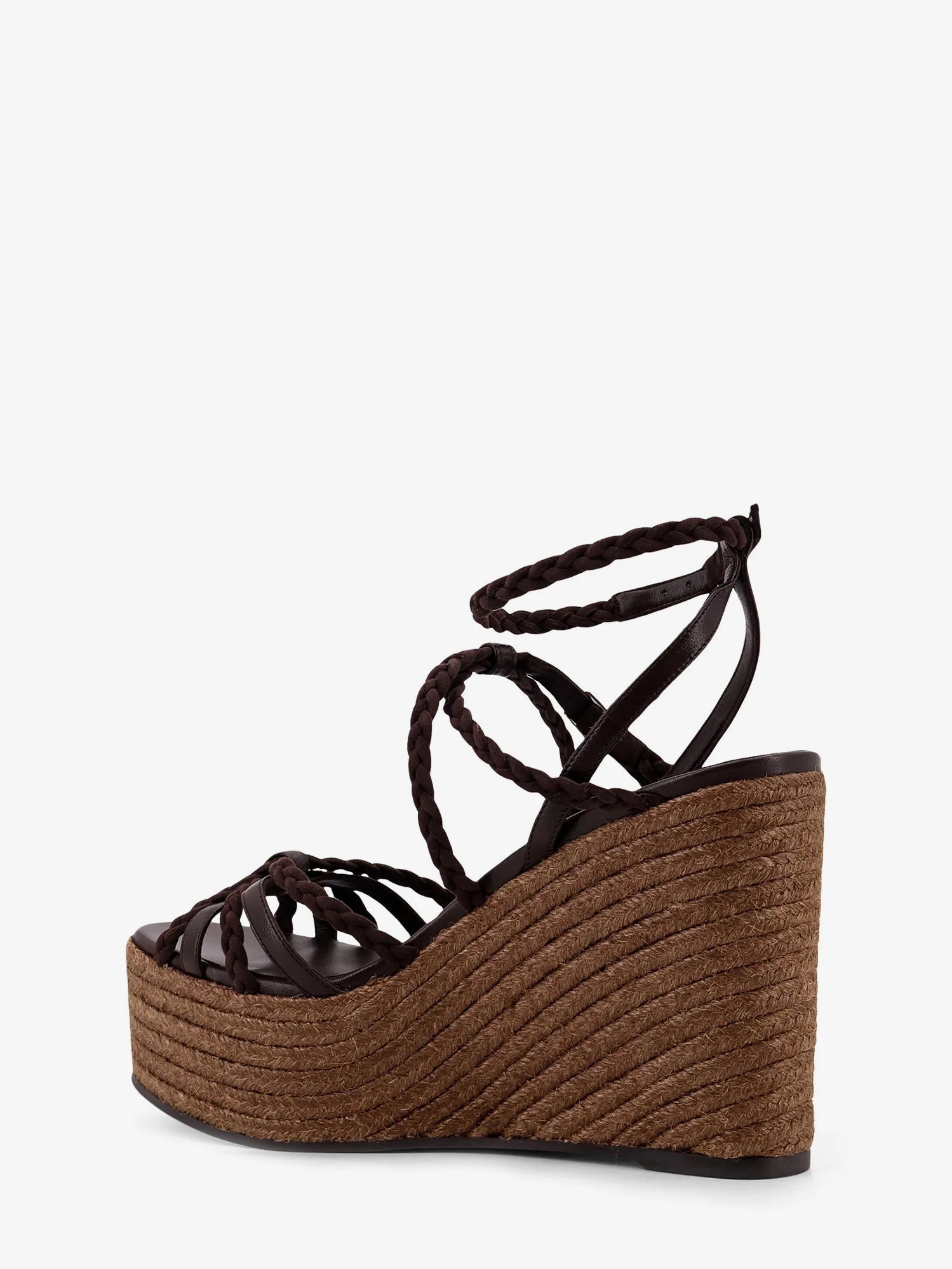 Nyra leather and raffia sandals