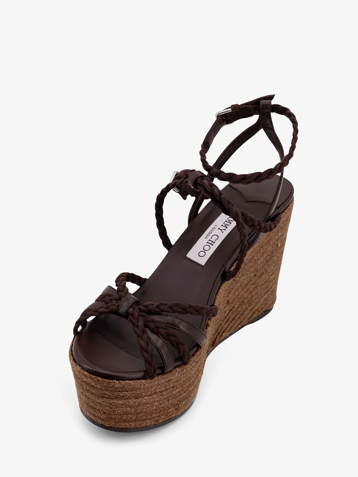 Nyra leather and raffia sandals