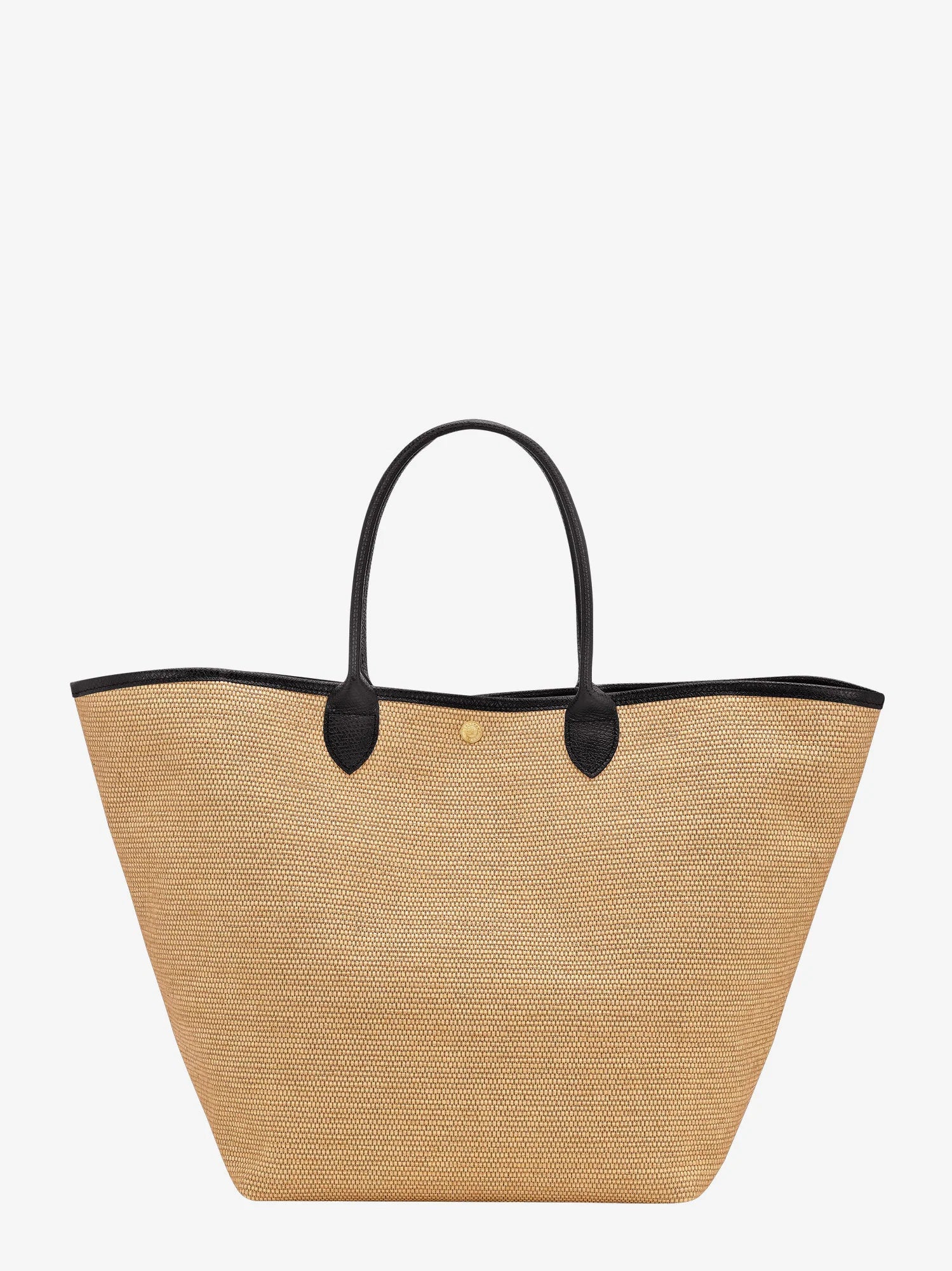Le Panier Pliage raffia and leather shoulder bag