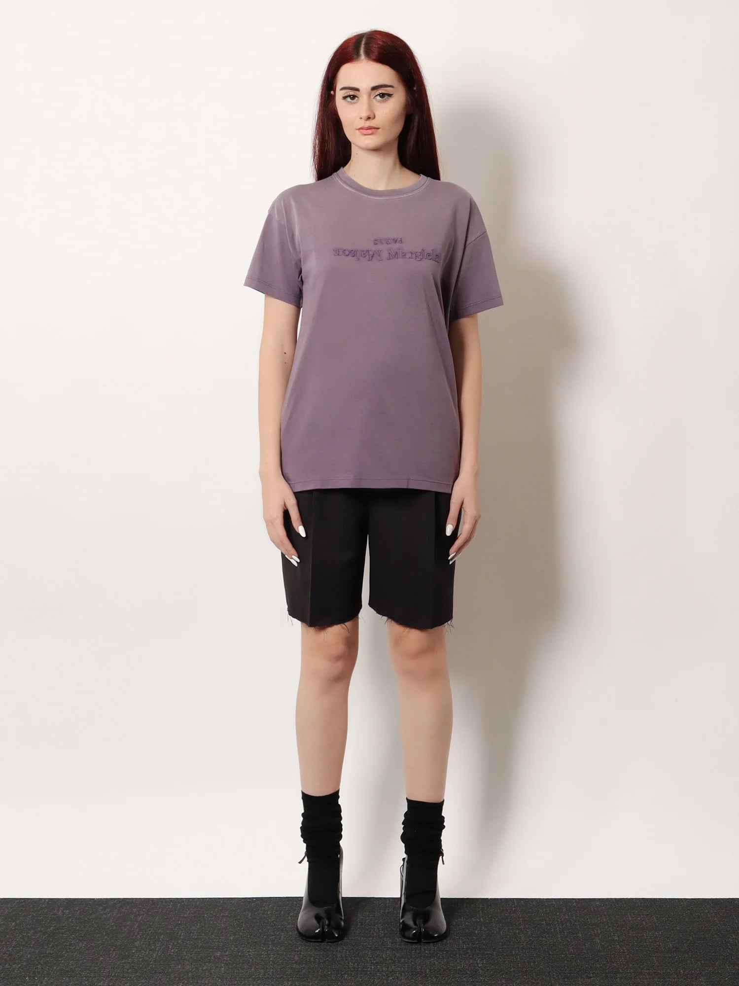 Cotton T-shirt with rewashed effect