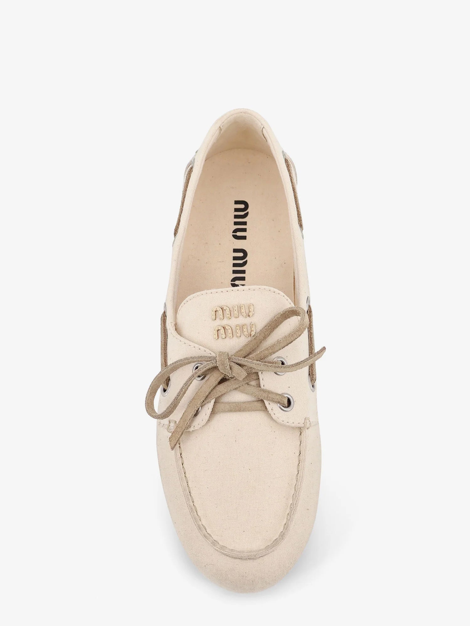 Fabric loafers with front lettering logo