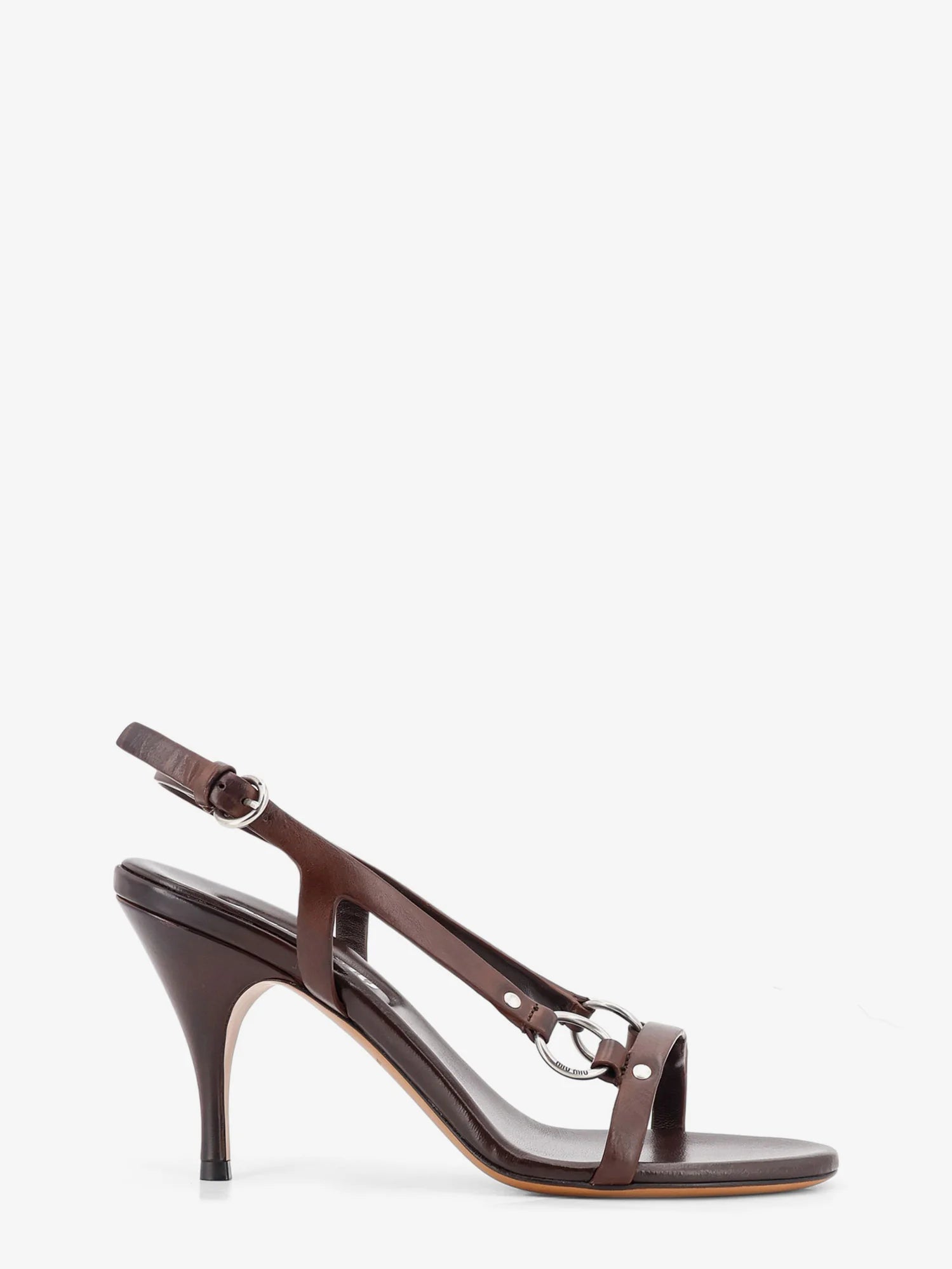Leather sandals with metal detail