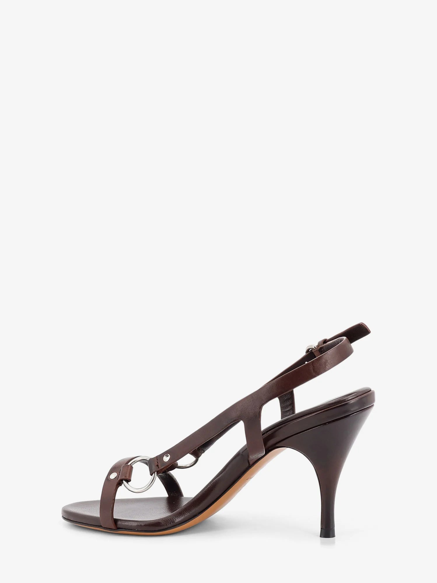 Leather sandals with metal detail