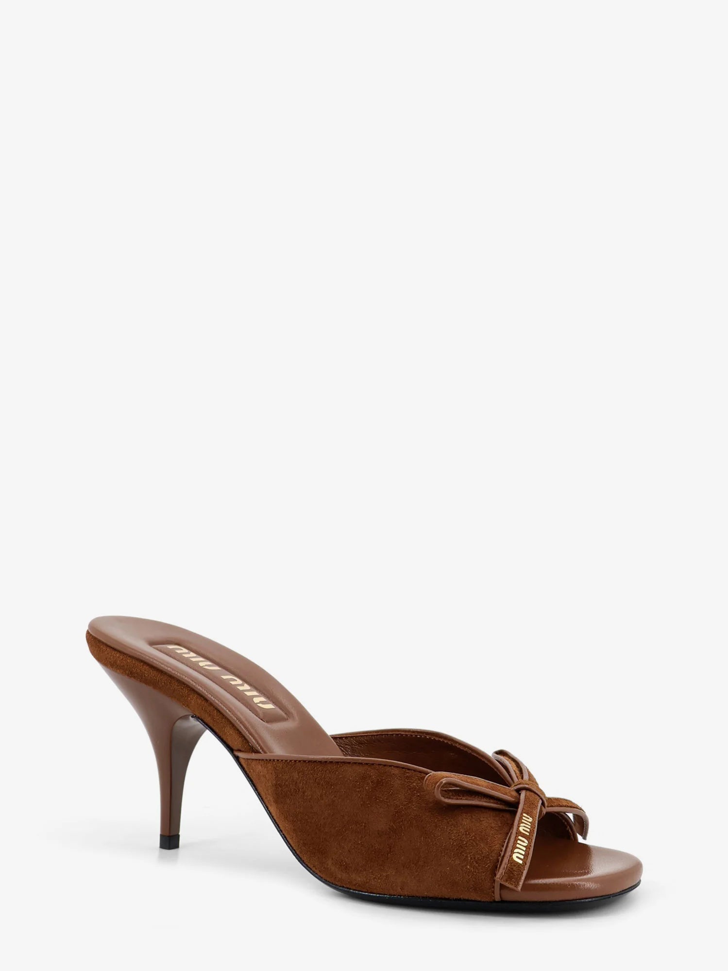 Suede sandals with bow detail on the front