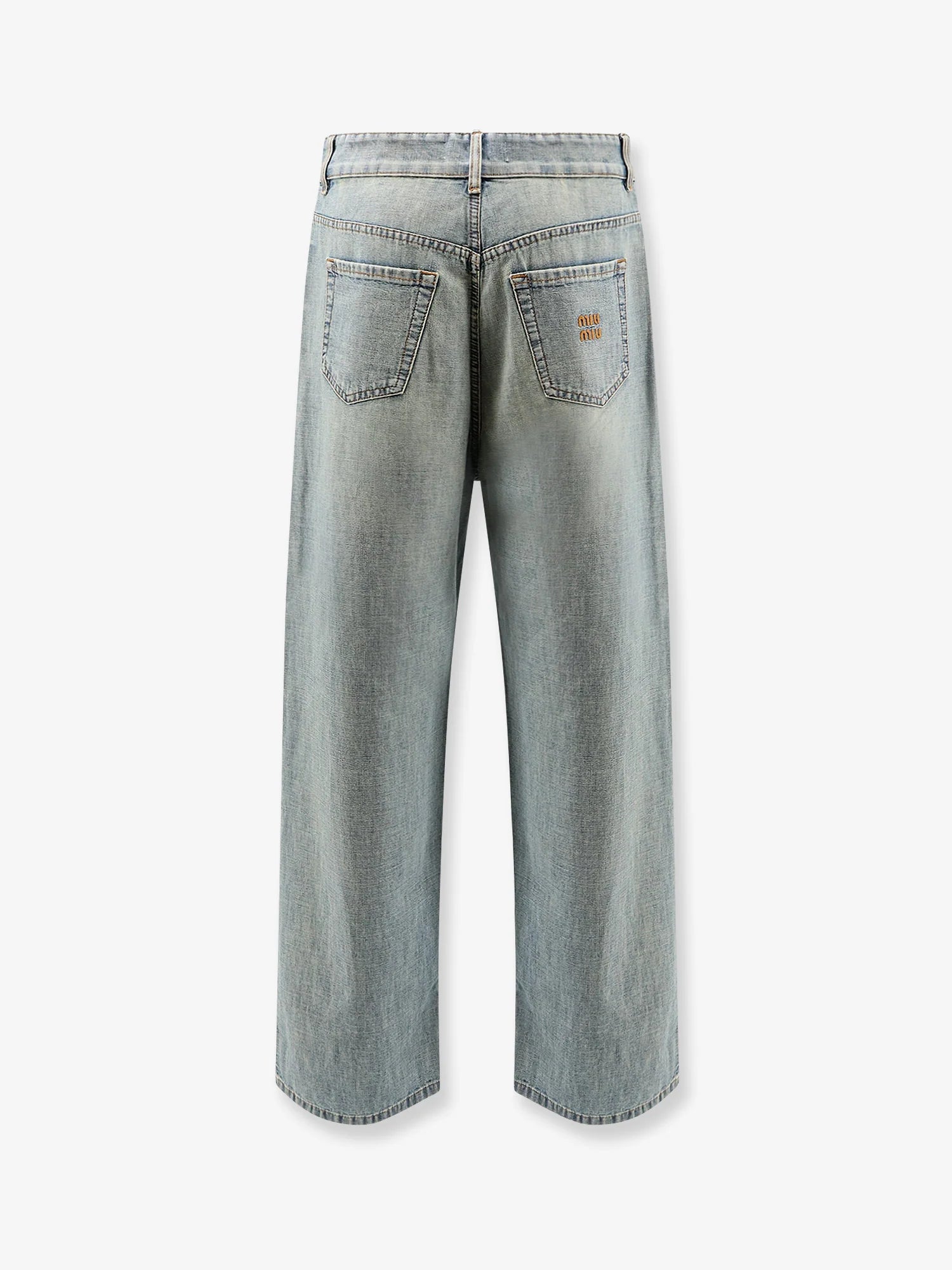 Cotton Jeans with Logo Lettering embroidery