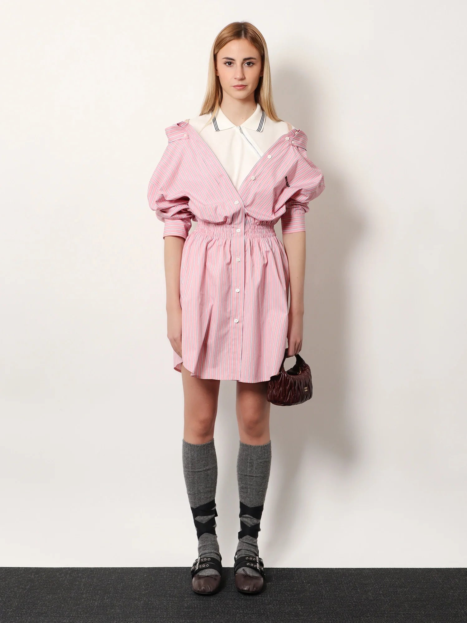 Striped cotton shirt dress